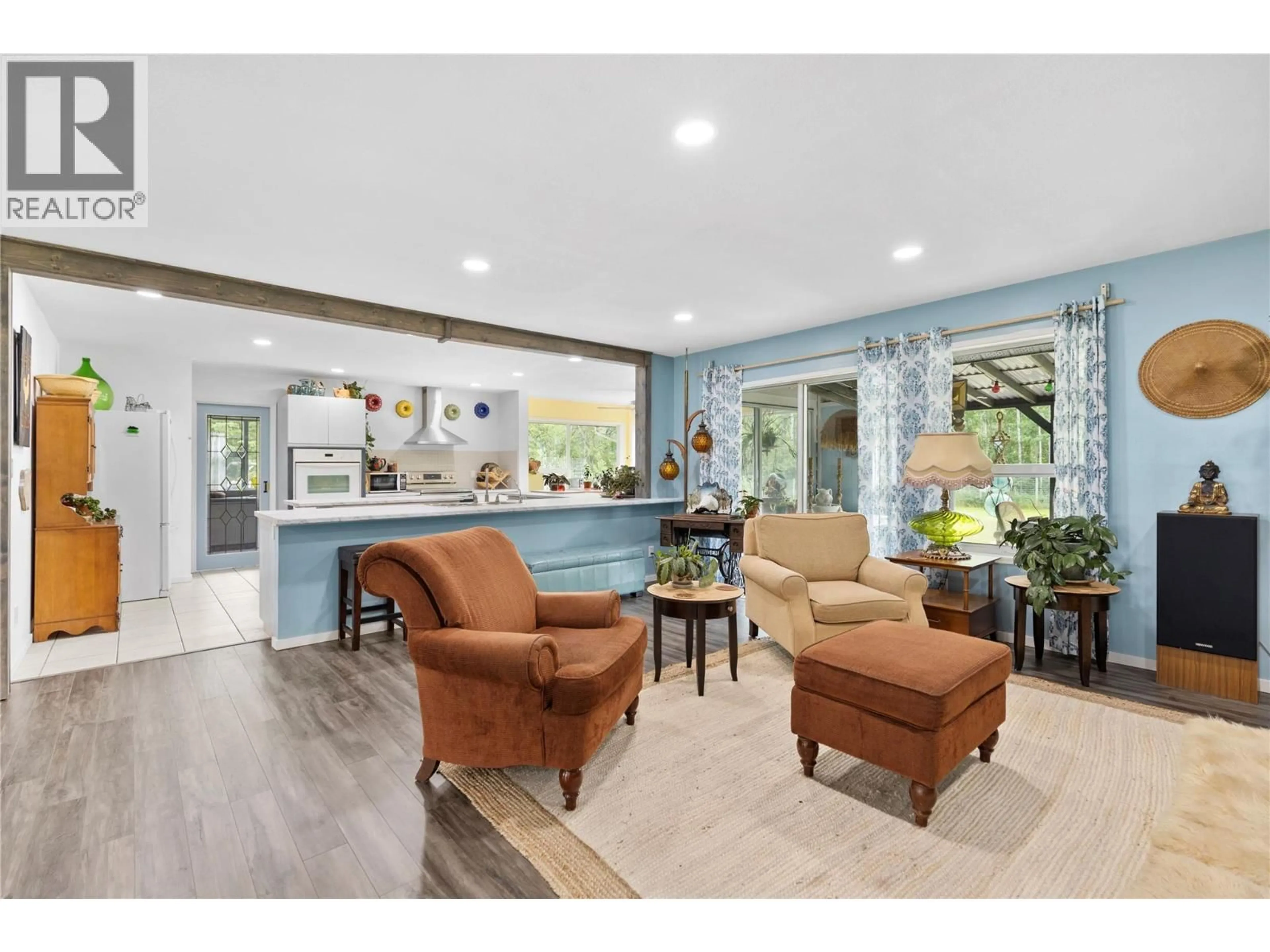 Open concept kitchen, ceramic/tile floor for 3056 HARMON ROAD, Vavenby British Columbia V0E3A0