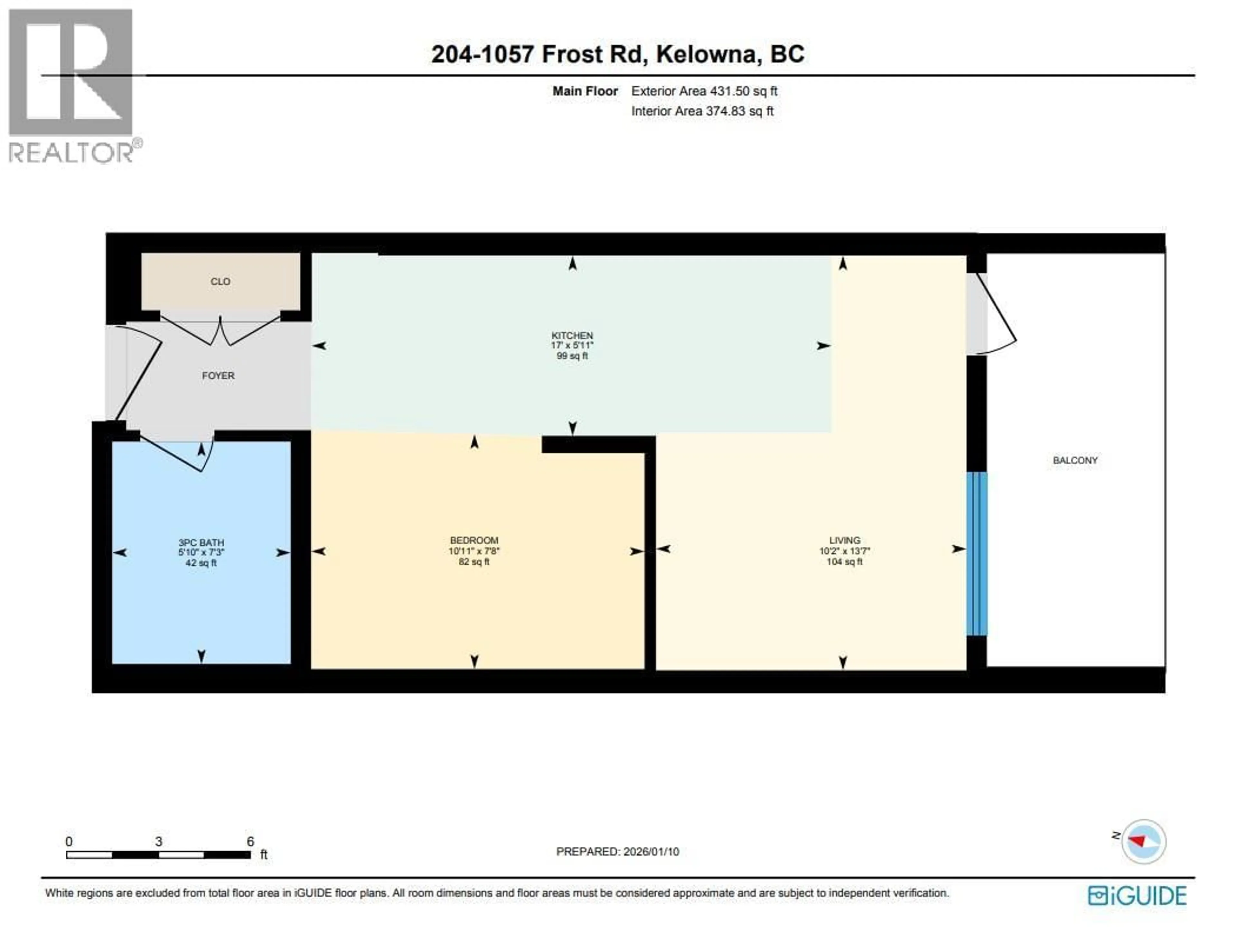 Floor plan for 204 - 1057 FROST ROAD, Kelowna British Columbia V1W0G7