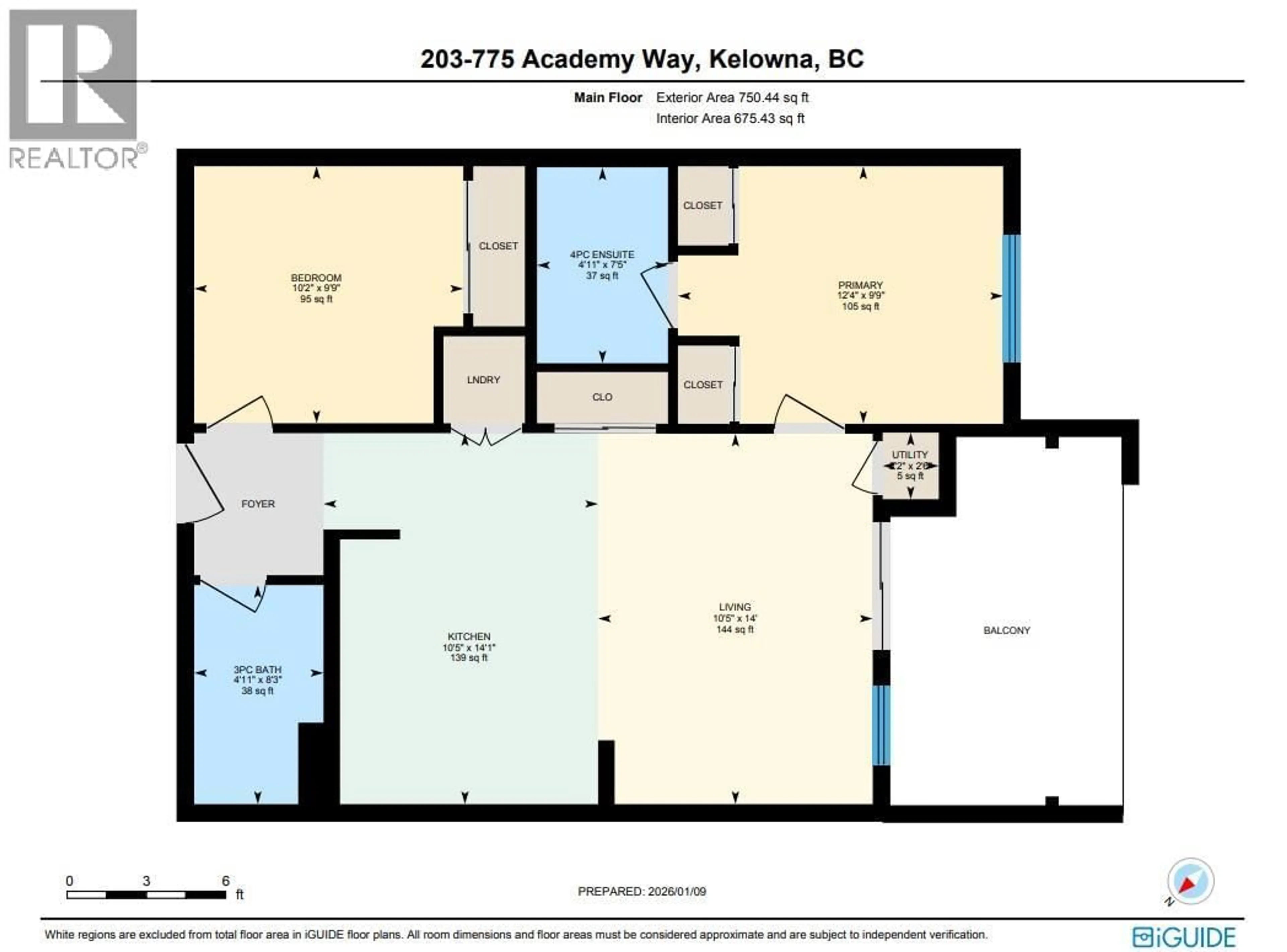 Floor plan for 203 - 775 ACADEMY WAY, Kelowna British Columbia V1V0A5