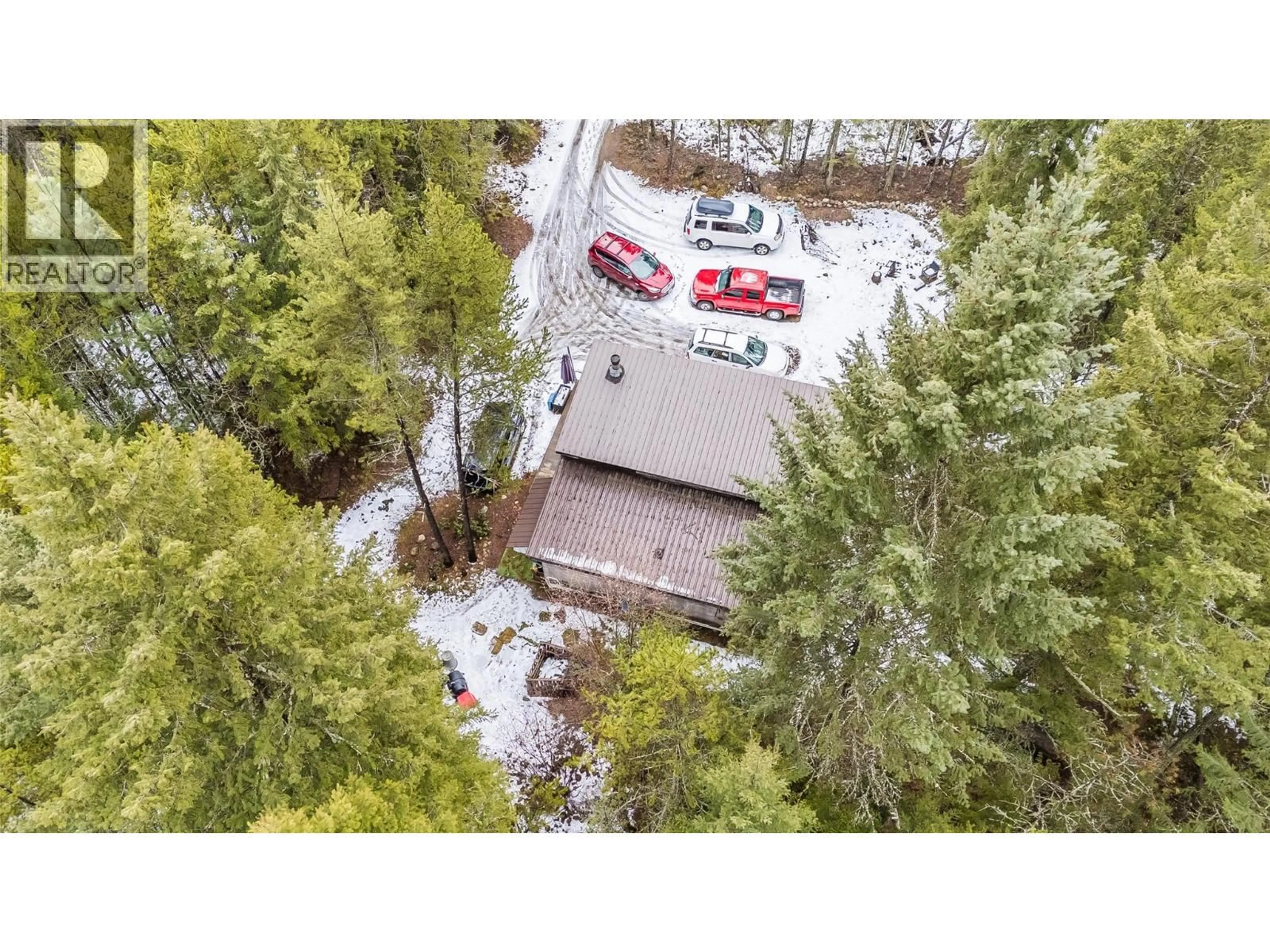 A pic from outside/outdoor area/front of a property/back of a property/a pic from drone, forest/trees view for 4035 LITTLE SLOCAN SOUTH ROAD, Passmore British Columbia V0G2J0