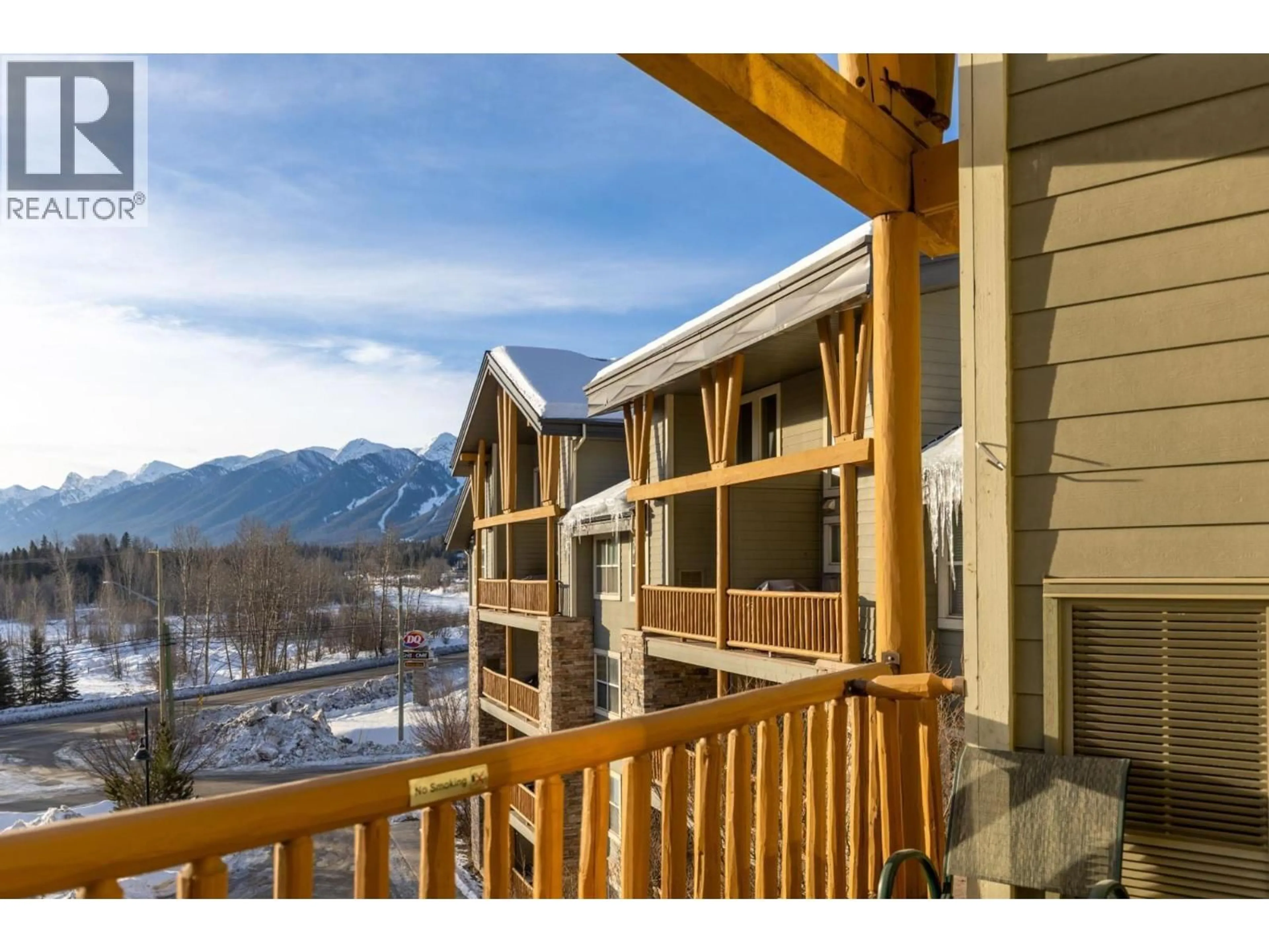 Balcony in the apartment, mountain view for 305 - 1500 MCDONALD AVENUE, Fernie British Columbia V0B1M1