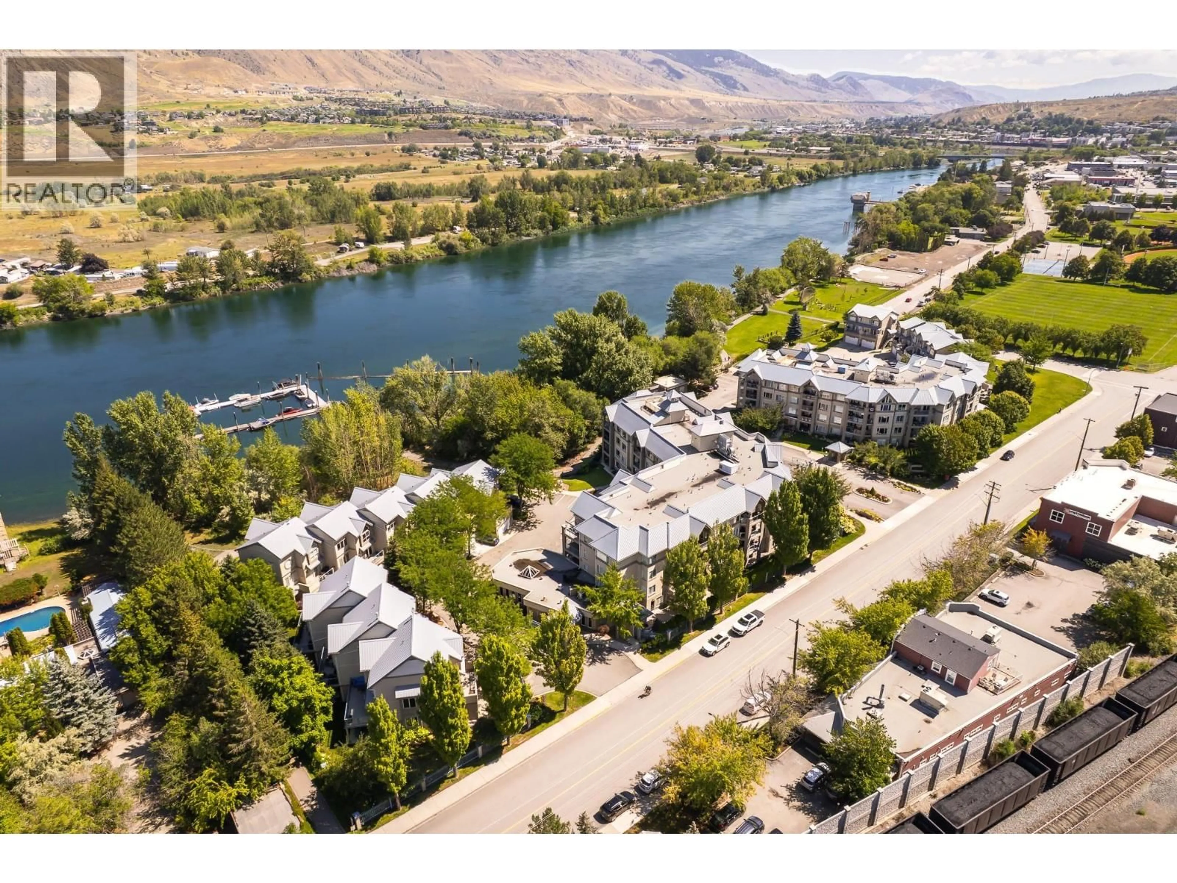 A pic from outside/outdoor area/front of a property/back of a property/a pic from drone, water/lake/river/ocean view for 5 - 900 LORNE STREET, Kamloops British Columbia V2C1W9