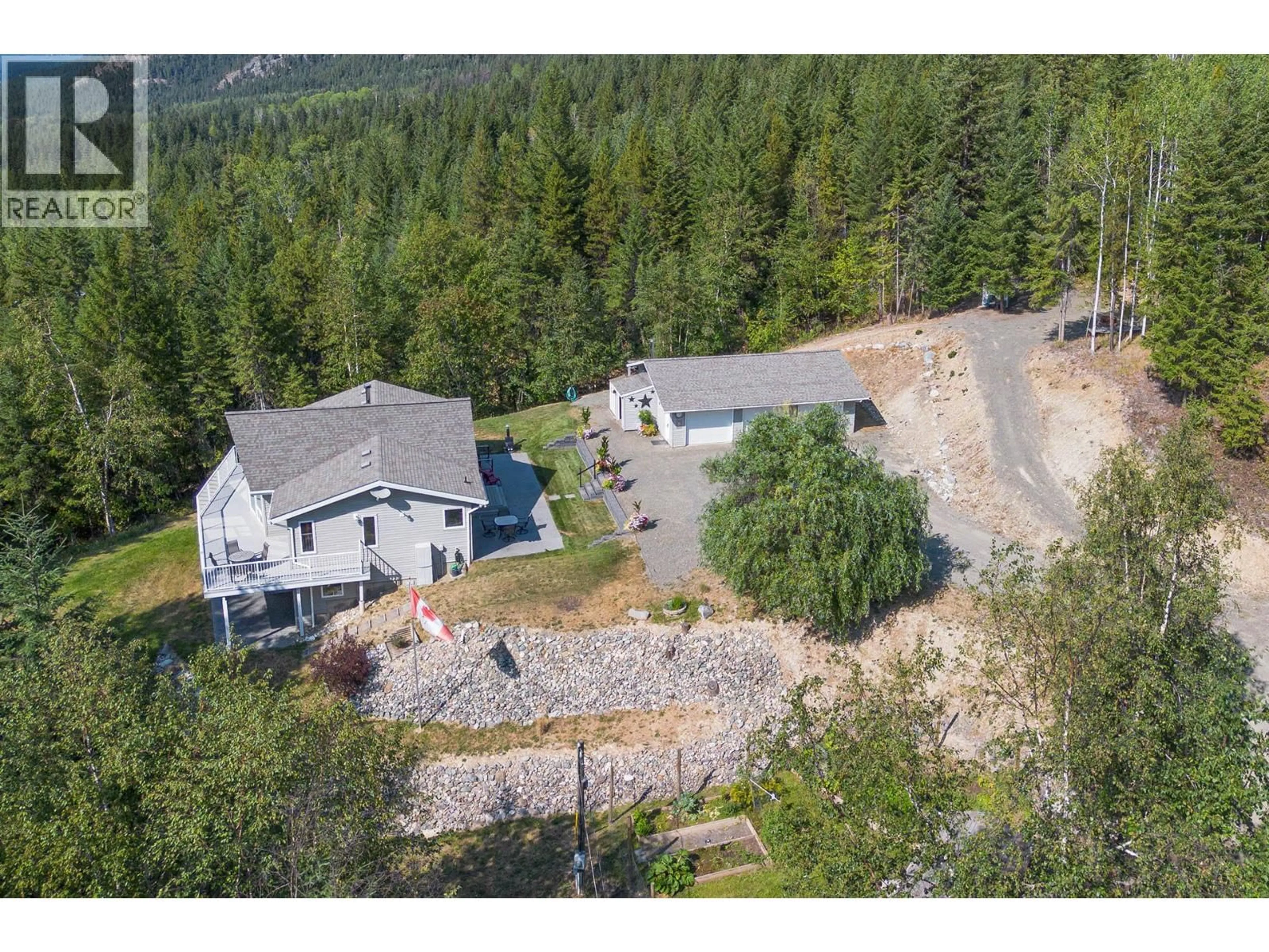 A pic from outside/outdoor area/front of a property/back of a property/a pic from drone, mountain view for 3520 GLENGROVE ROAD, Barriere British Columbia V0E2E0