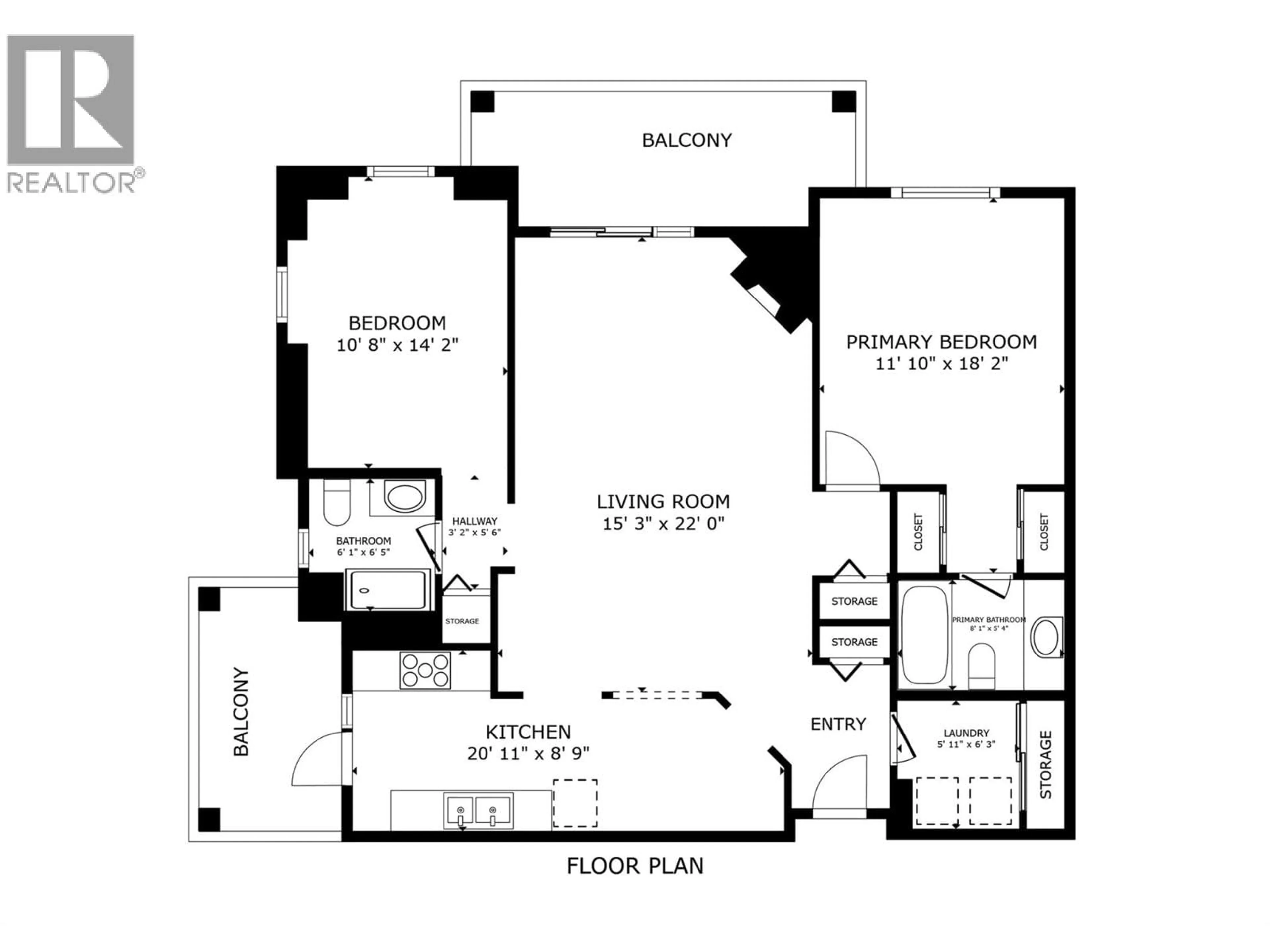 Floor plan for 307 - 303 WHITMAN ROAD, Kelowna British Columbia V1V2P3