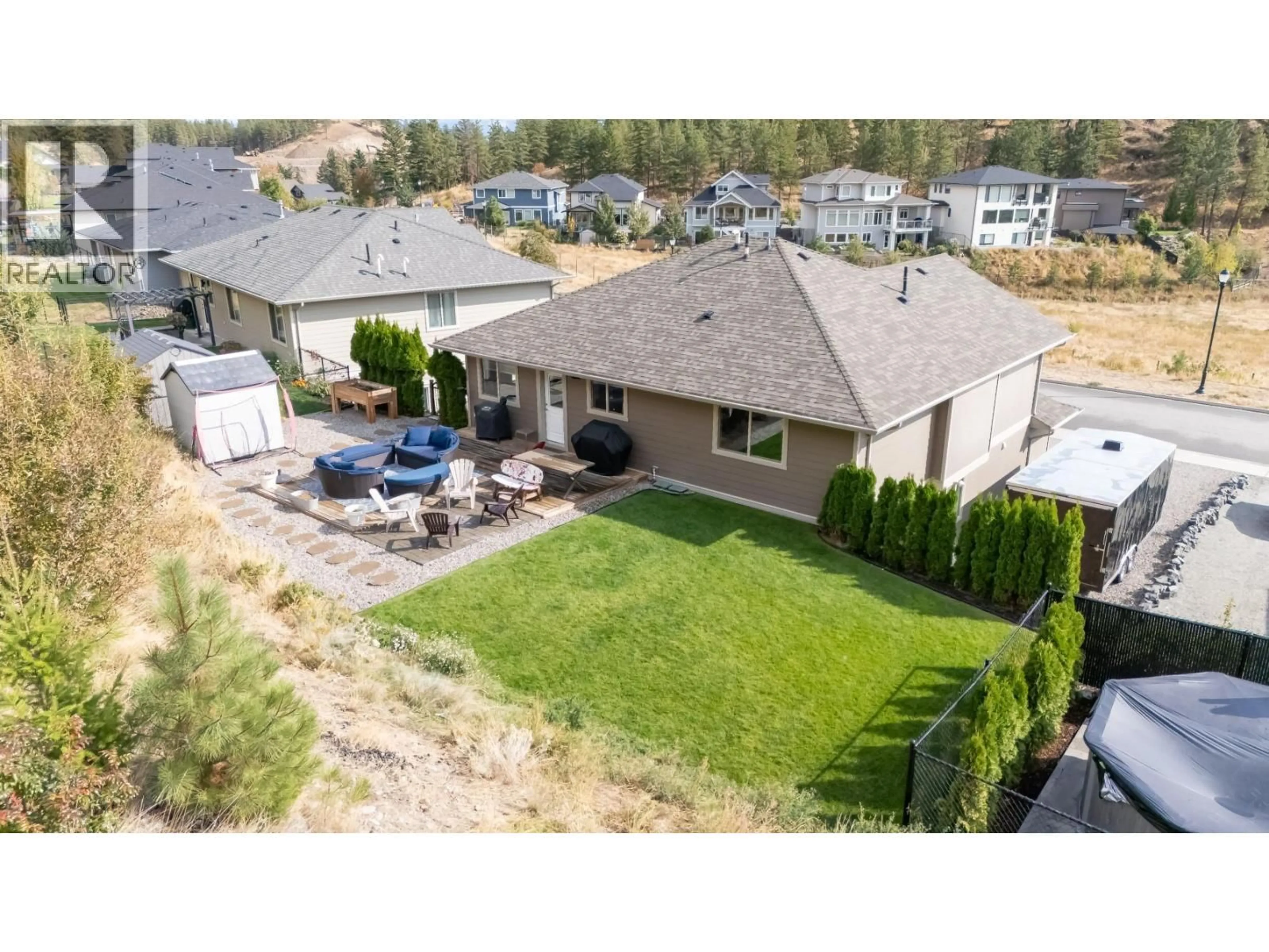A pic from outside/outdoor area/front of a property/back of a property/a pic from drone, mountain view for 2582 PARAMOUNT DRIVE, West Kelowna British Columbia V4T3H5