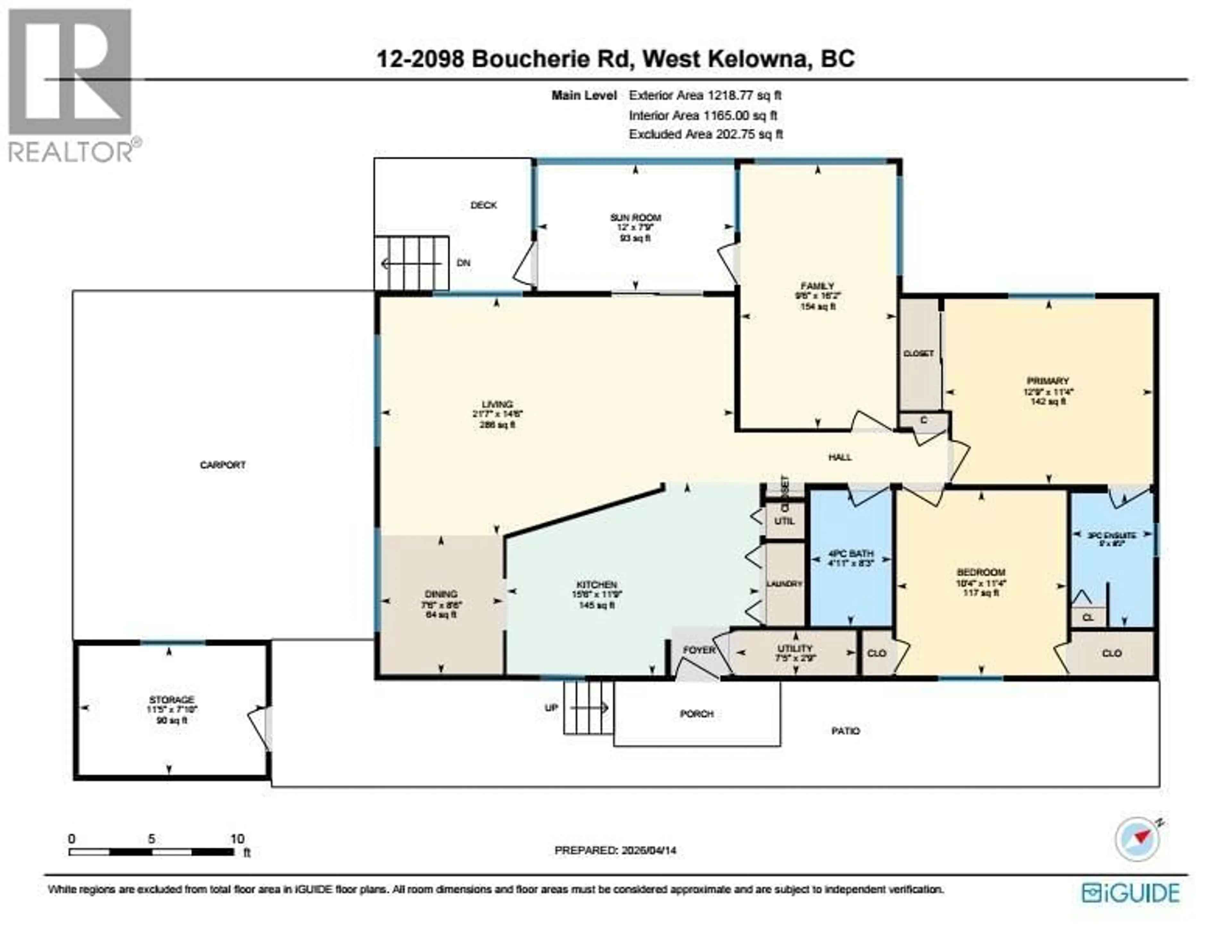 Floor plan for 12 - 2098 BOUCHERIE ROAD, West Kelowna British Columbia V4T2A5