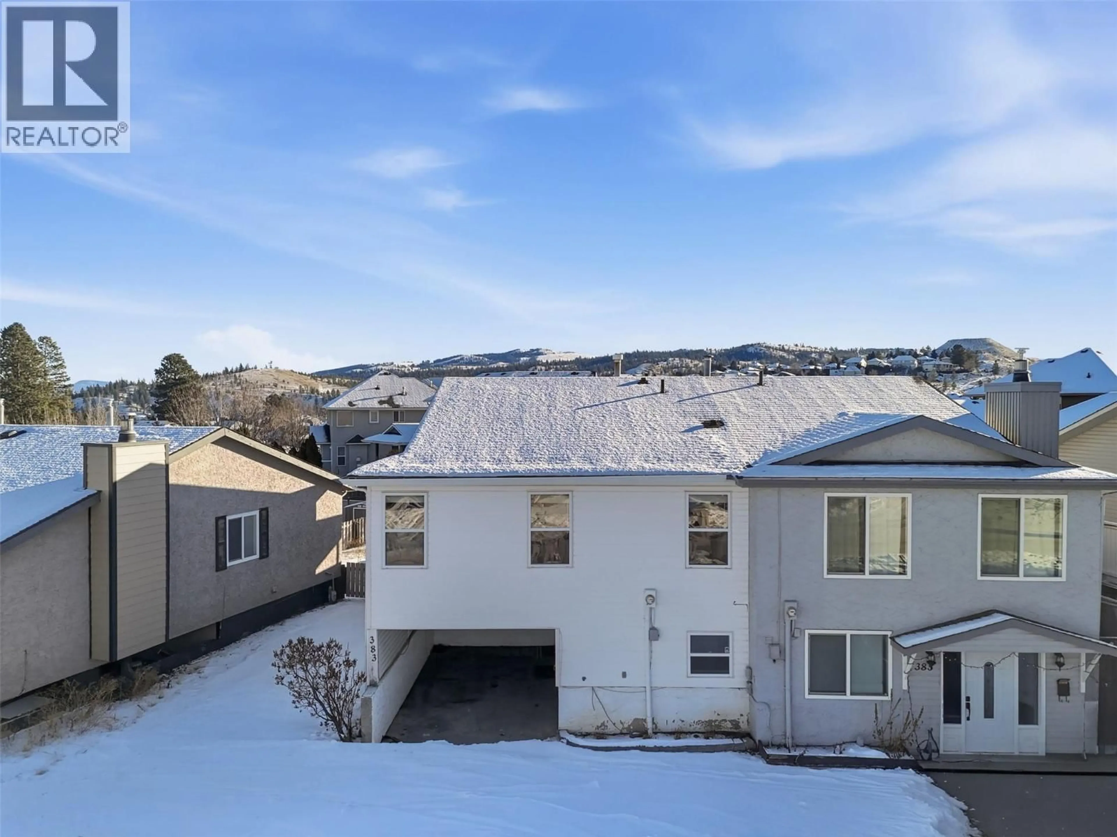 A pic from outside/outdoor area/front of a property/back of a property/a pic from drone, mountain view for 383 HOLLYBURN DRIVE, Kamloops British Columbia V2E1Y9