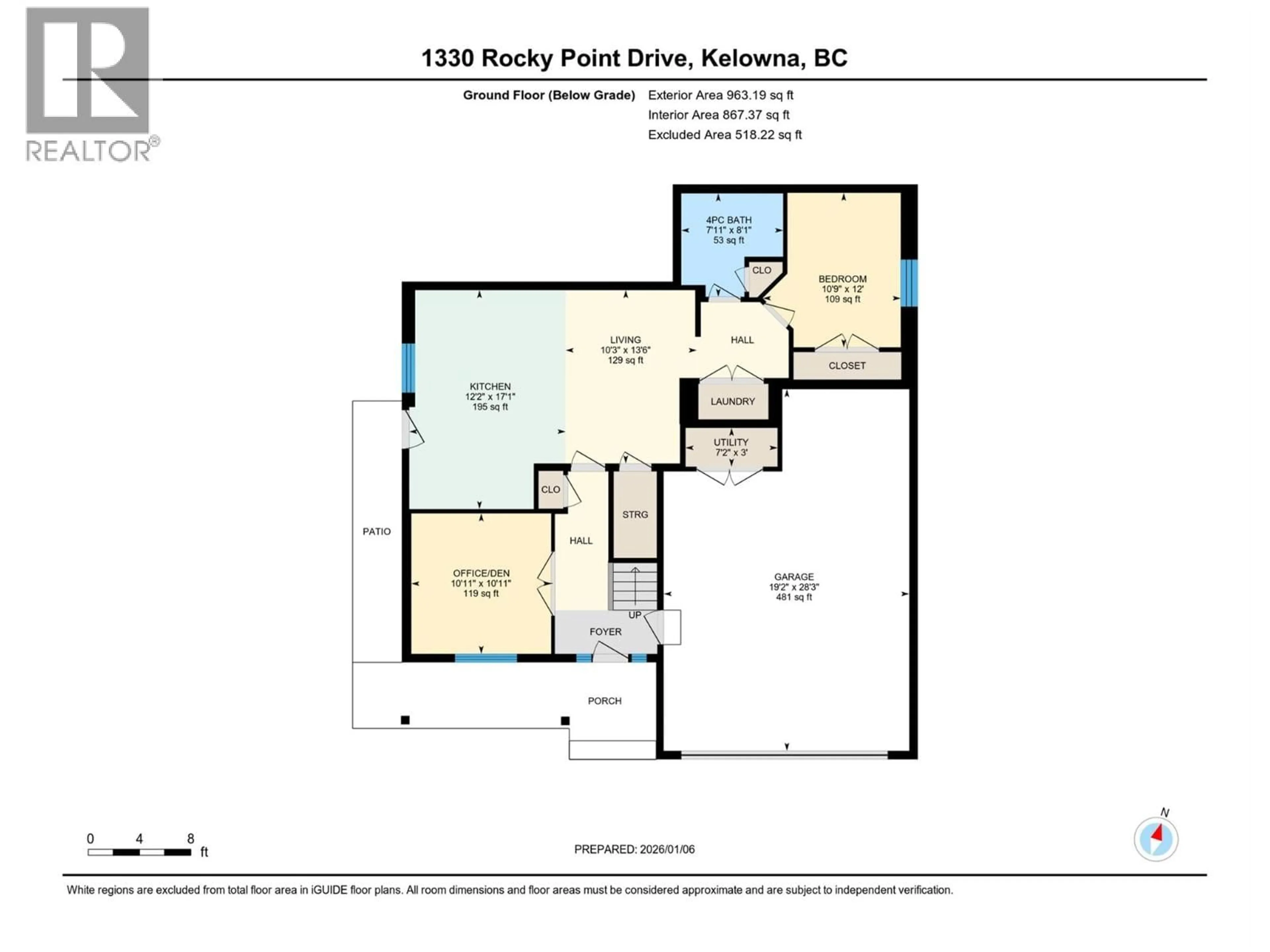 Floor plan for 1330 ROCKY POINT DRIVE, Kelowna British Columbia V1V2Z9