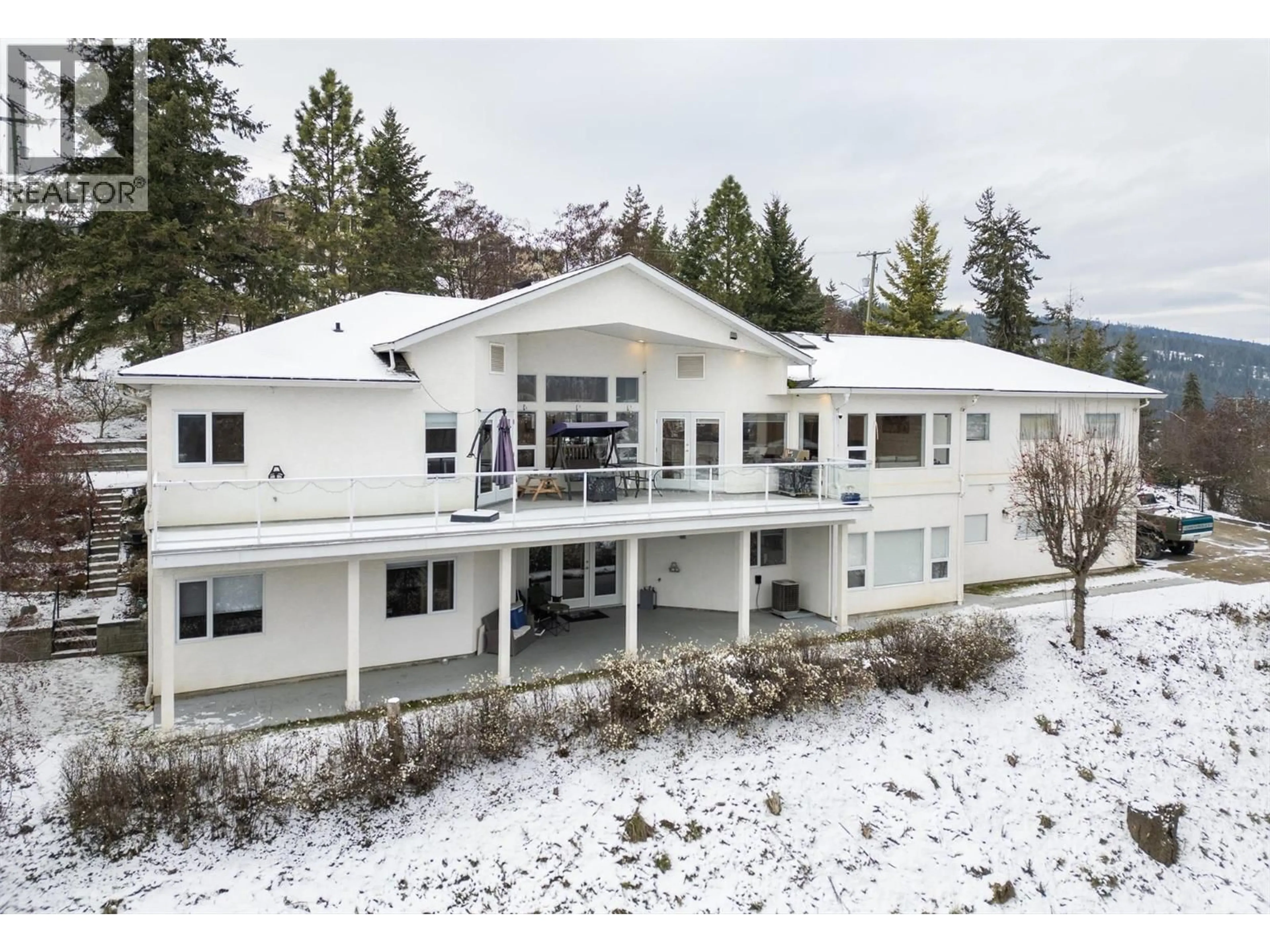 A pic from outside/outdoor area/front of a property/back of a property/a pic from drone, mountain view for 104 FRANCIS DRIVE, Enderby British Columbia V0E1V1