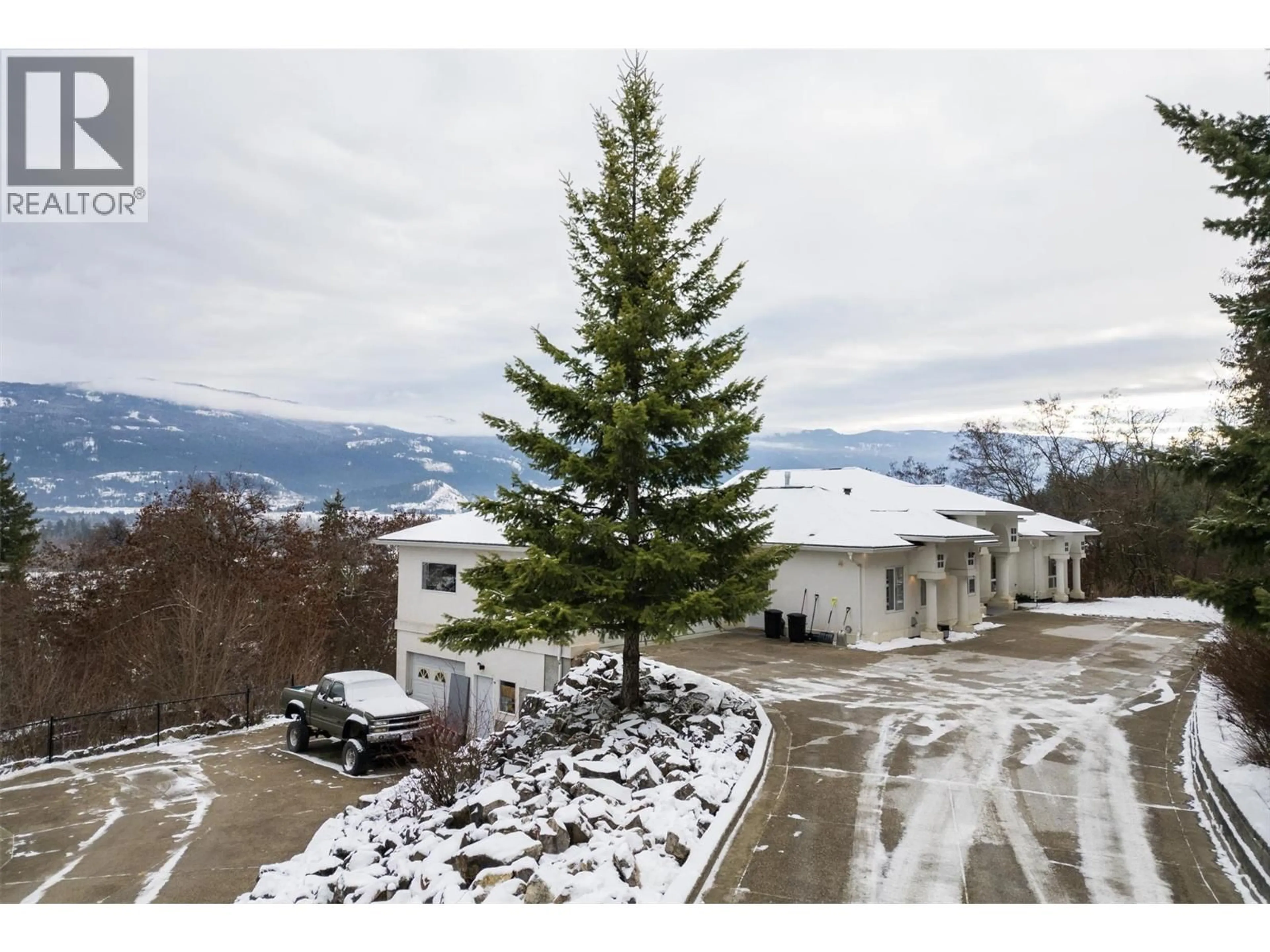 A pic from outside/outdoor area/front of a property/back of a property/a pic from drone, mountain view for 104 FRANCIS DRIVE, Enderby British Columbia V0E1V1