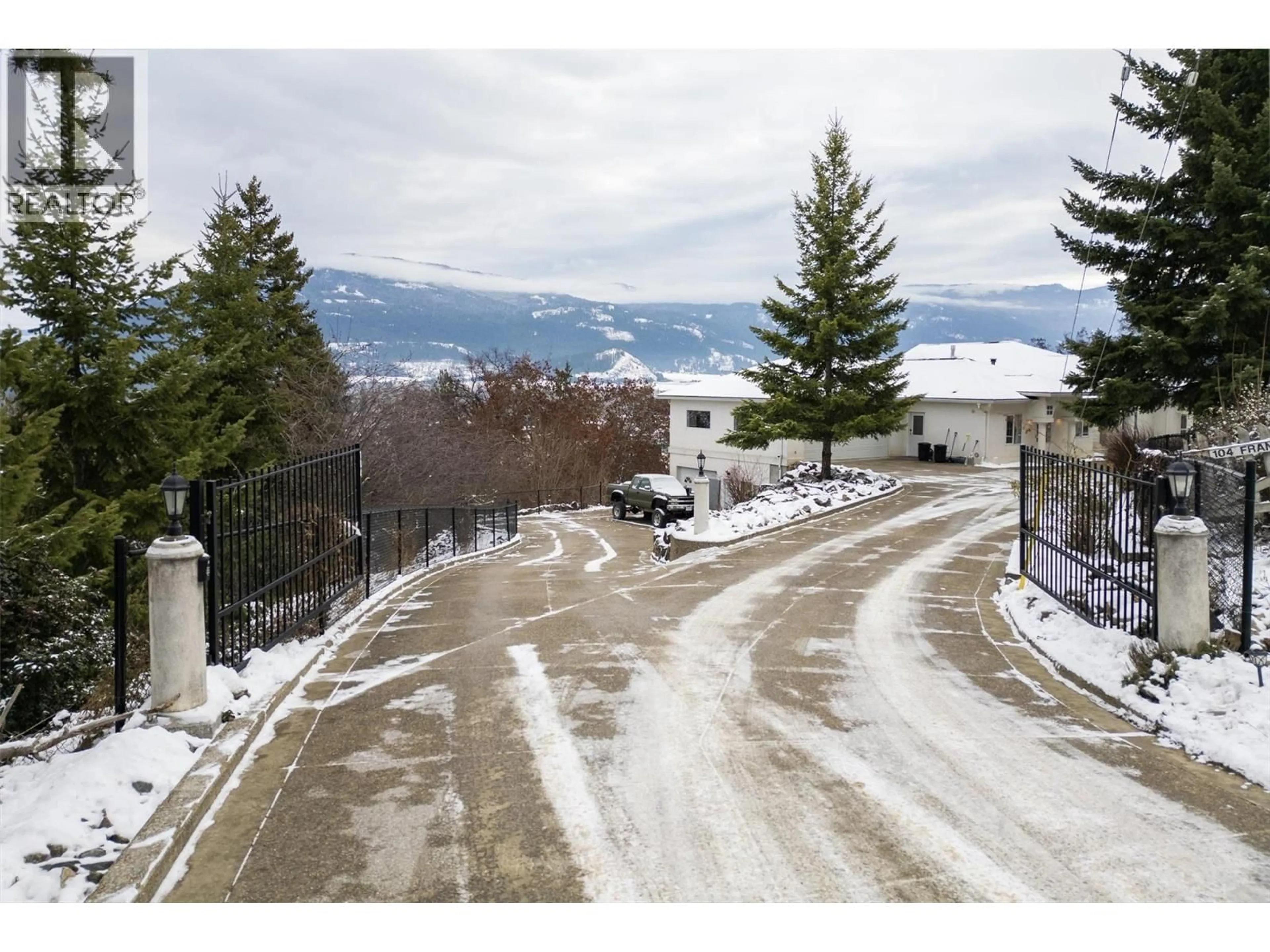 A pic from outside/outdoor area/front of a property/back of a property/a pic from drone, mountain view for 104 FRANCIS DRIVE, Enderby British Columbia V0E1V1