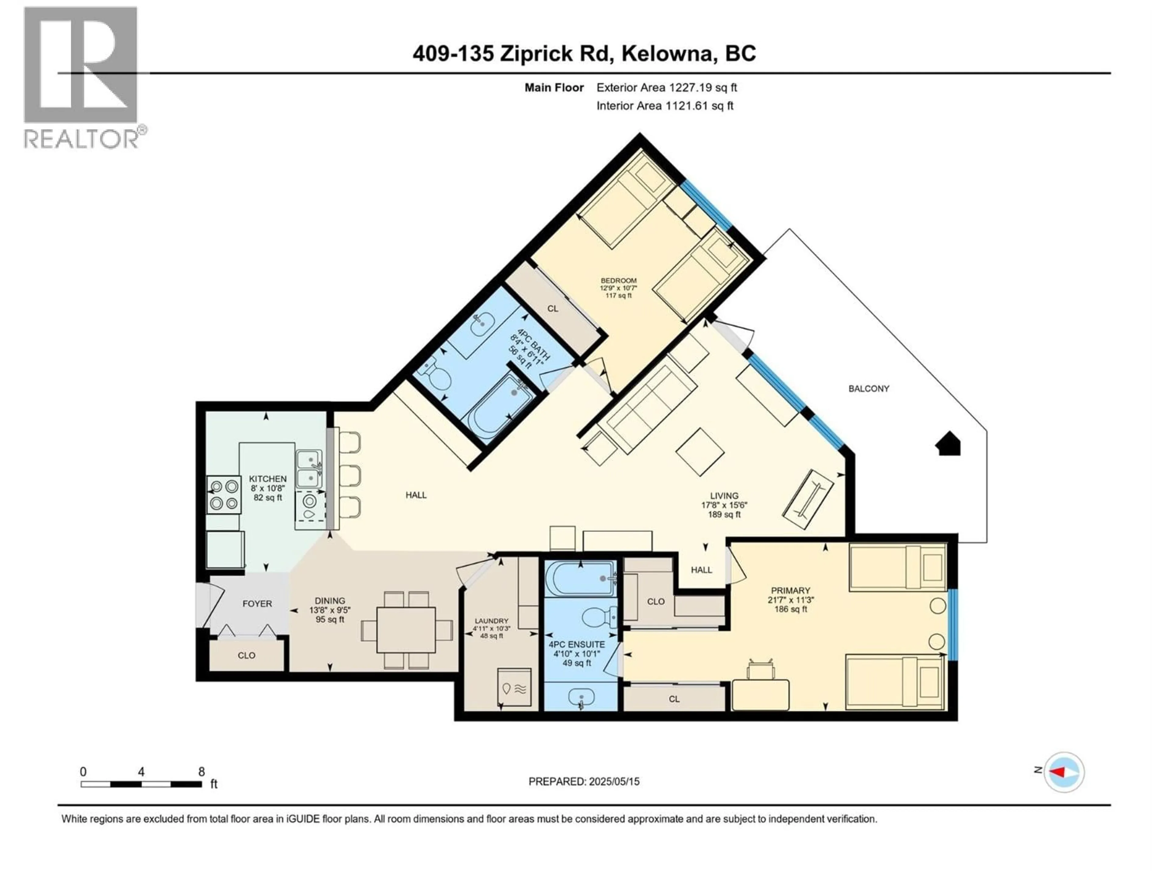 Floor plan for 409 - 135 ZIPRICK ROAD, Kelowna British Columbia V1X8B2