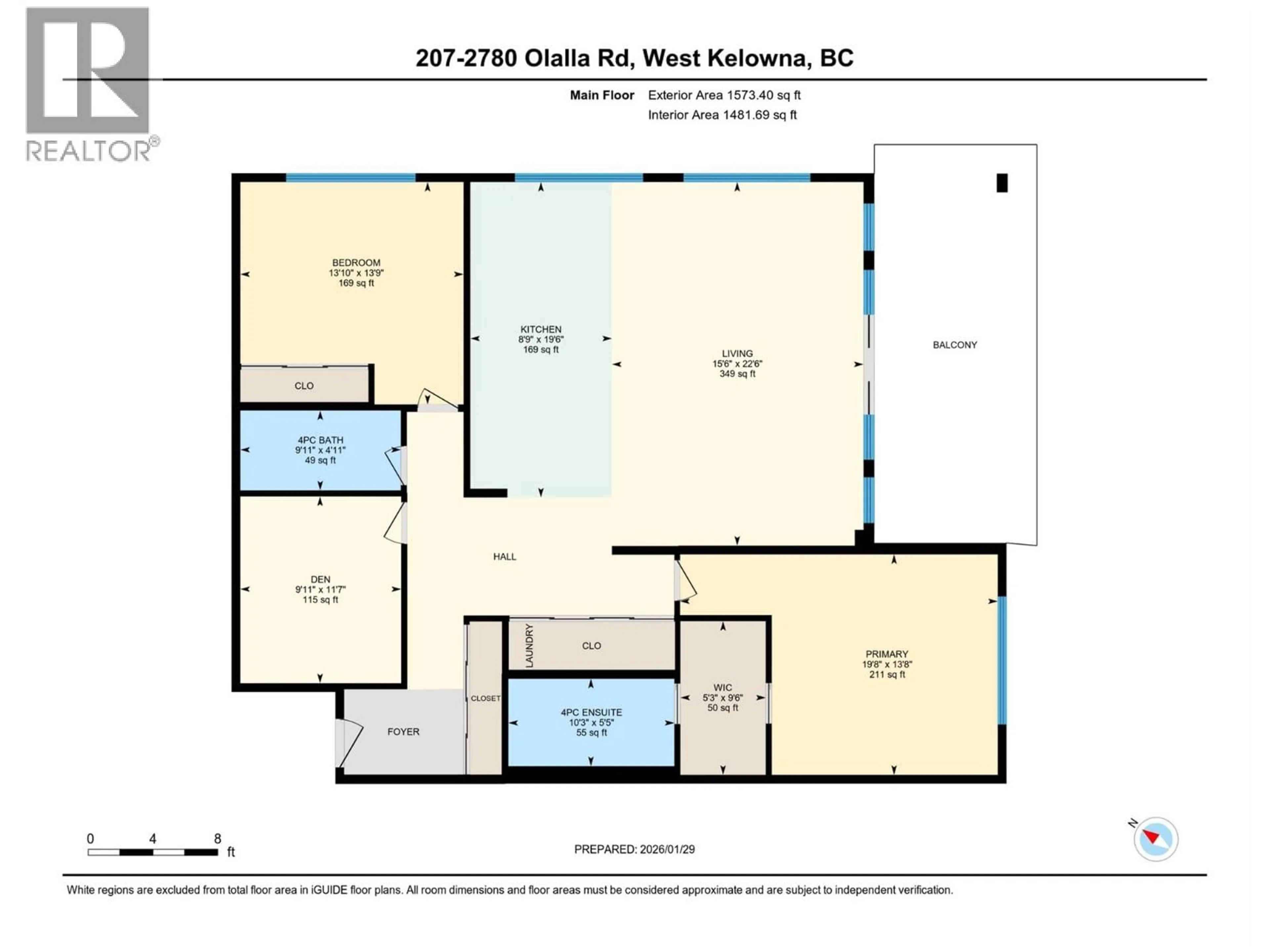 Floor plan for 207 - 2760 OLALLA ROAD, West Kelowna British Columbia V1Z2A9
