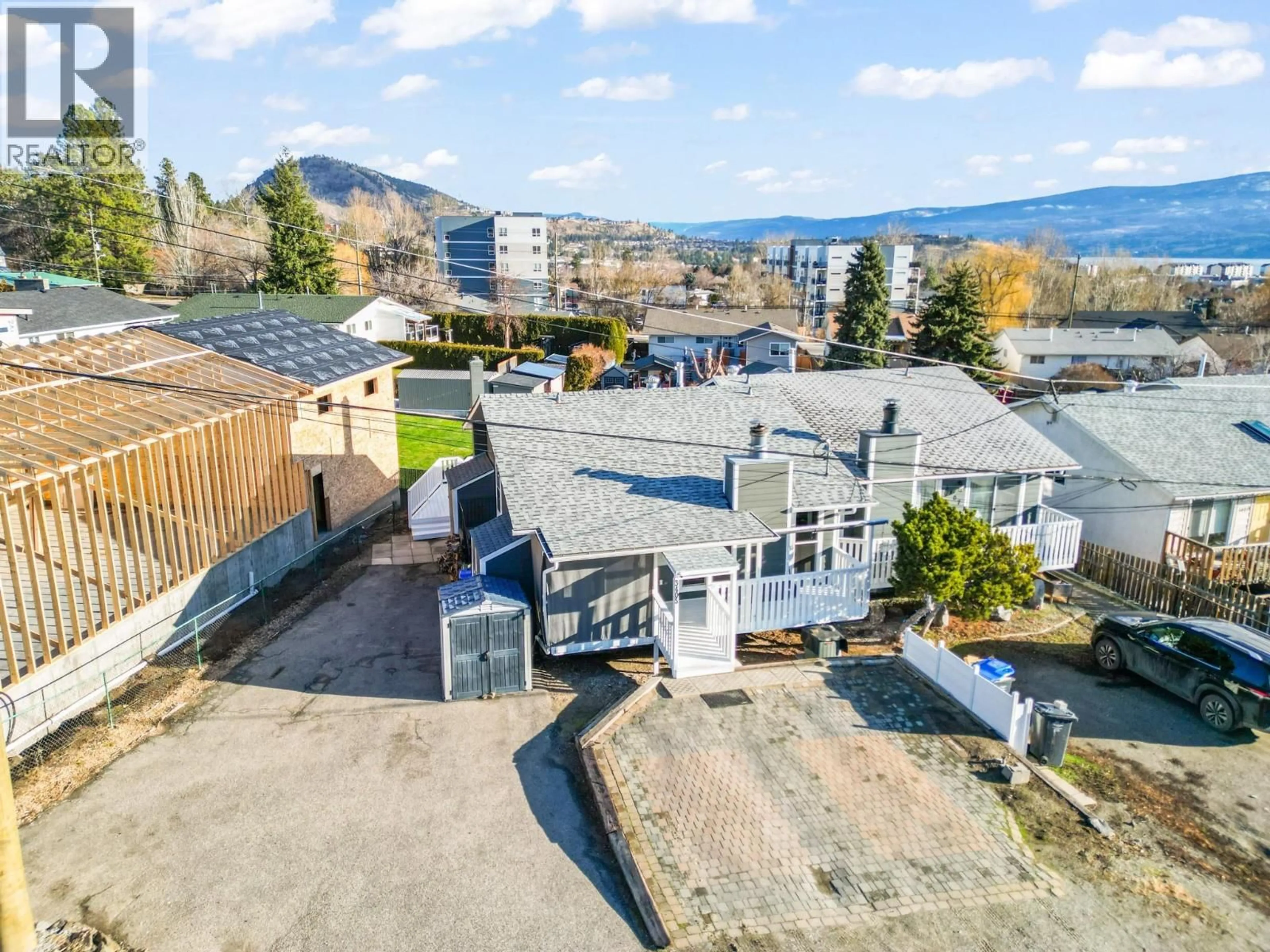 A pic from outside/outdoor area/front of a property/back of a property/a pic from drone, mountain view for 3405 LOGAN ROAD, West Kelowna British Columbia V4T1N4