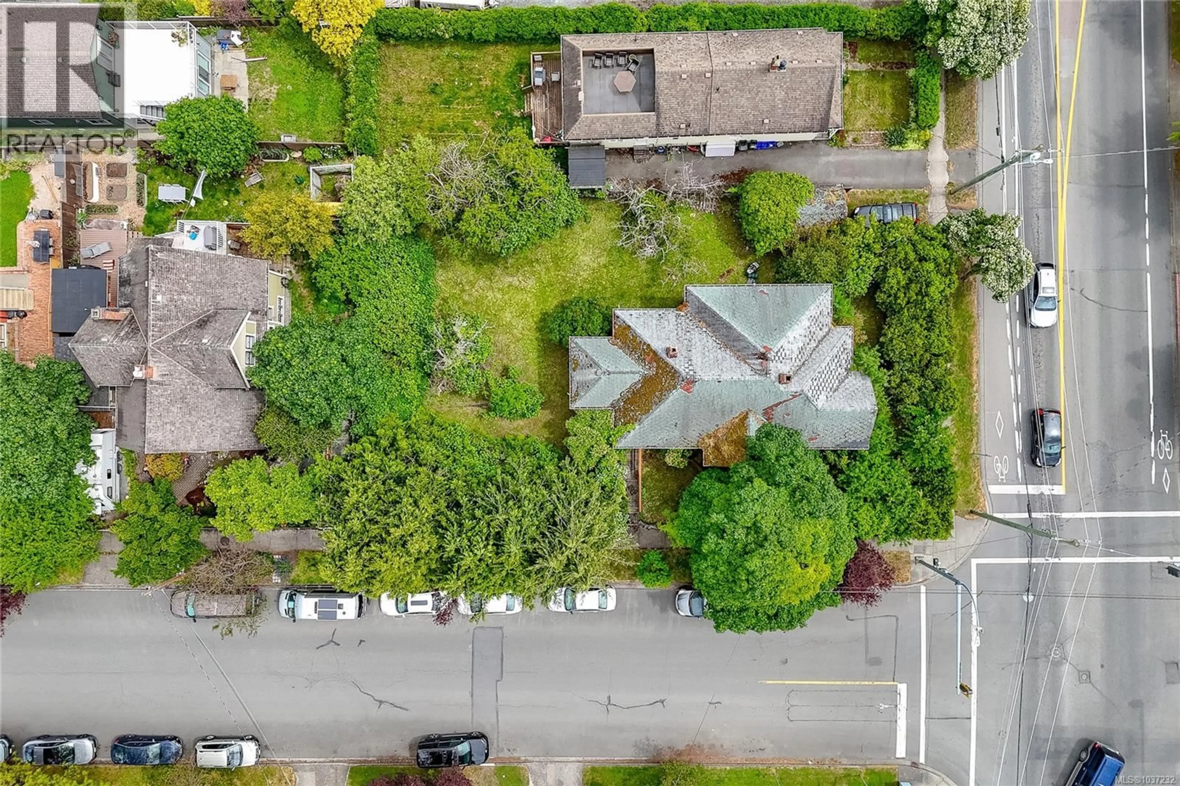 A pic from outside/outdoor area/front of a property/back of a property/a pic from drone, street for 225 SKINNER STREET SOUTHEAST, Victoria British Columbia V9A3B2