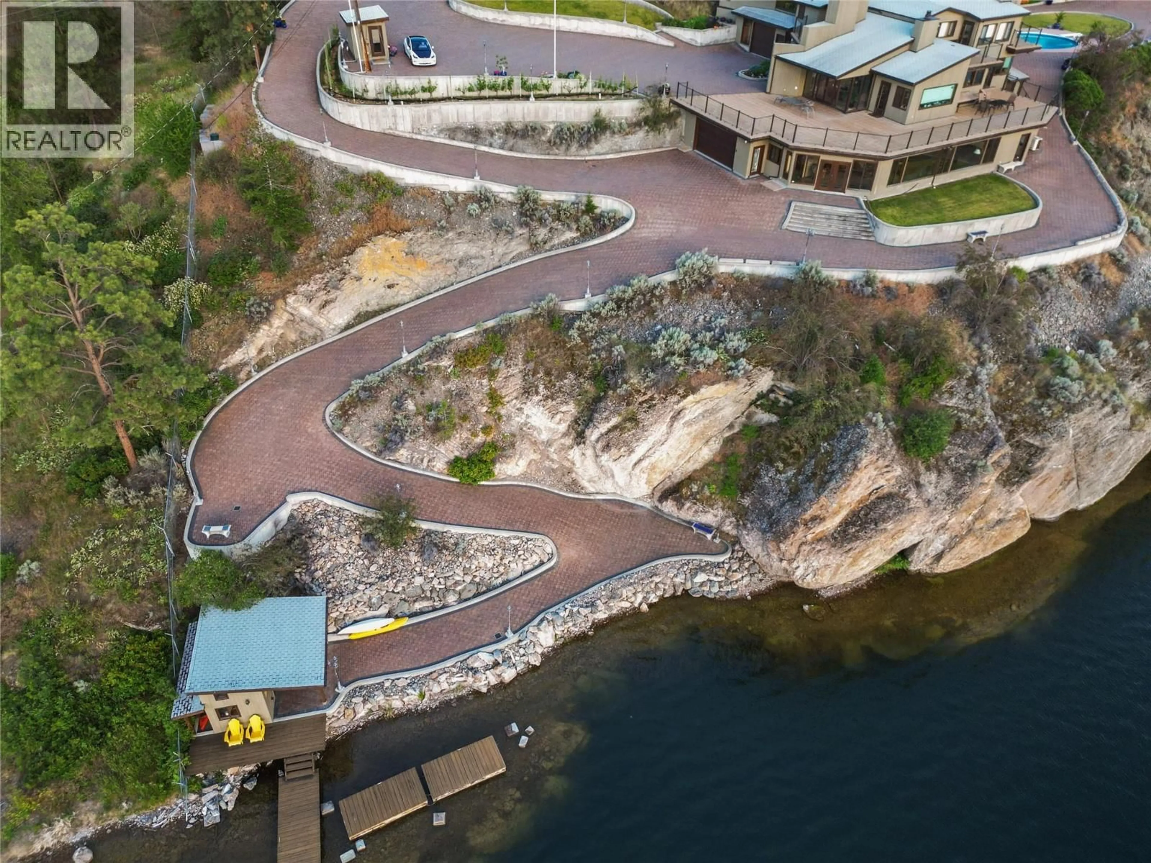 A pic from outside/outdoor area/front of a property/back of a property/a pic from drone, water/lake/river/ocean view for 264 EASTSIDE ROAD, Okanagan Falls British Columbia V0H1R0