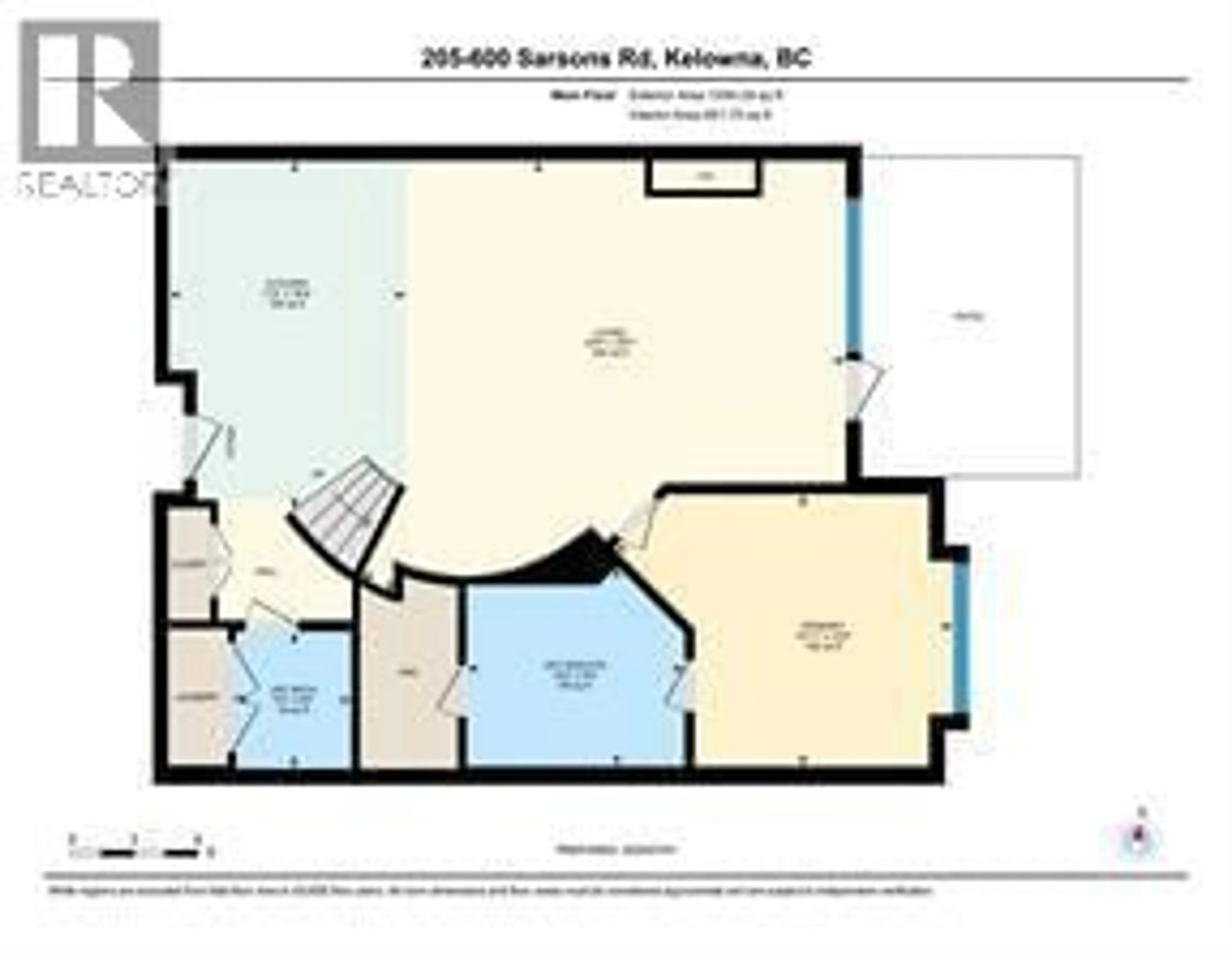 Floor plan for 205 - 600 SARSONS ROAD, Kelowna British Columbia V1W5H5
