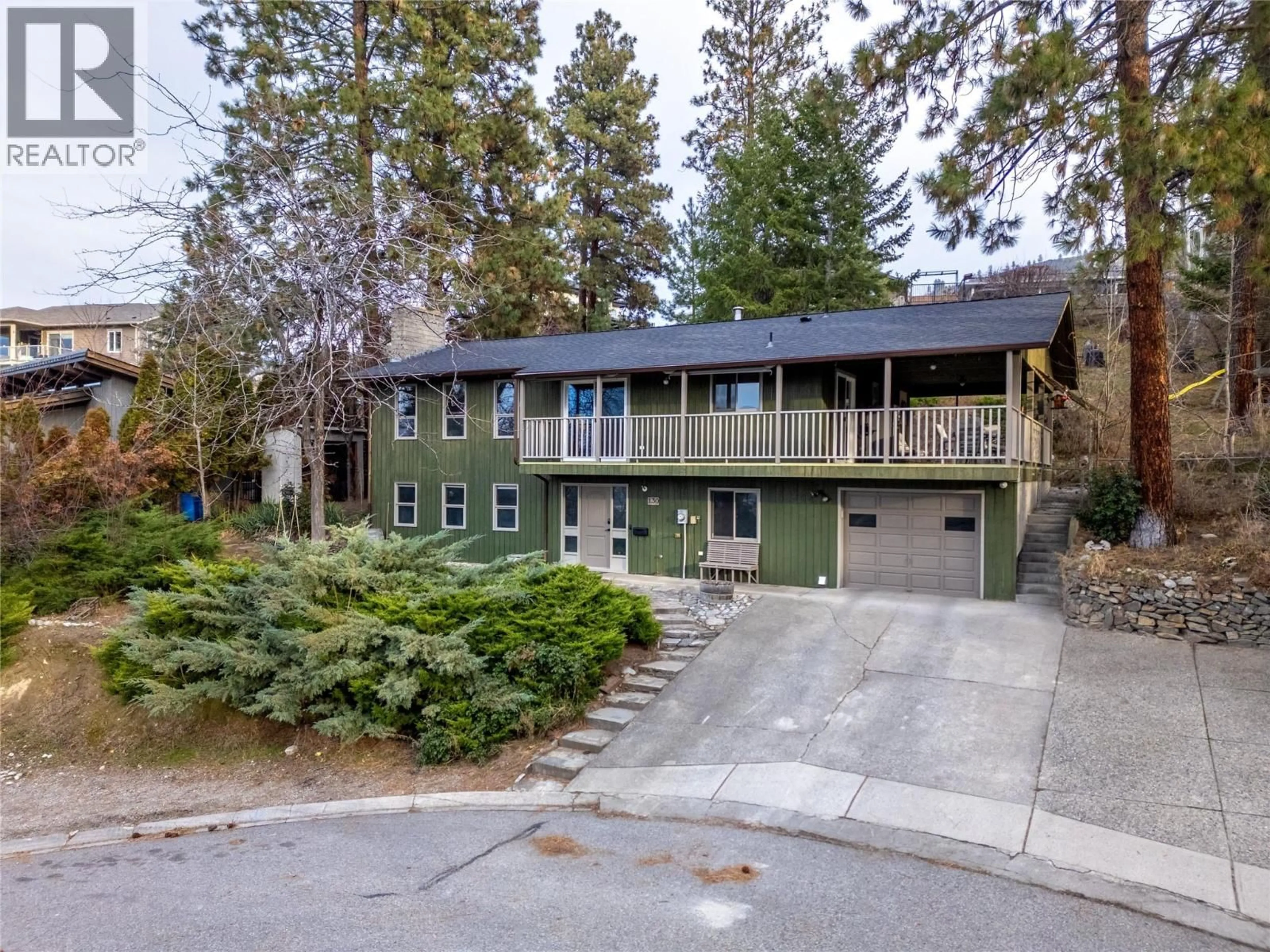 A pic from outside/outdoor area/front of a property/back of a property/a pic from drone, street for 130 LAUREL PLACE, Penticton British Columbia V2A7S7