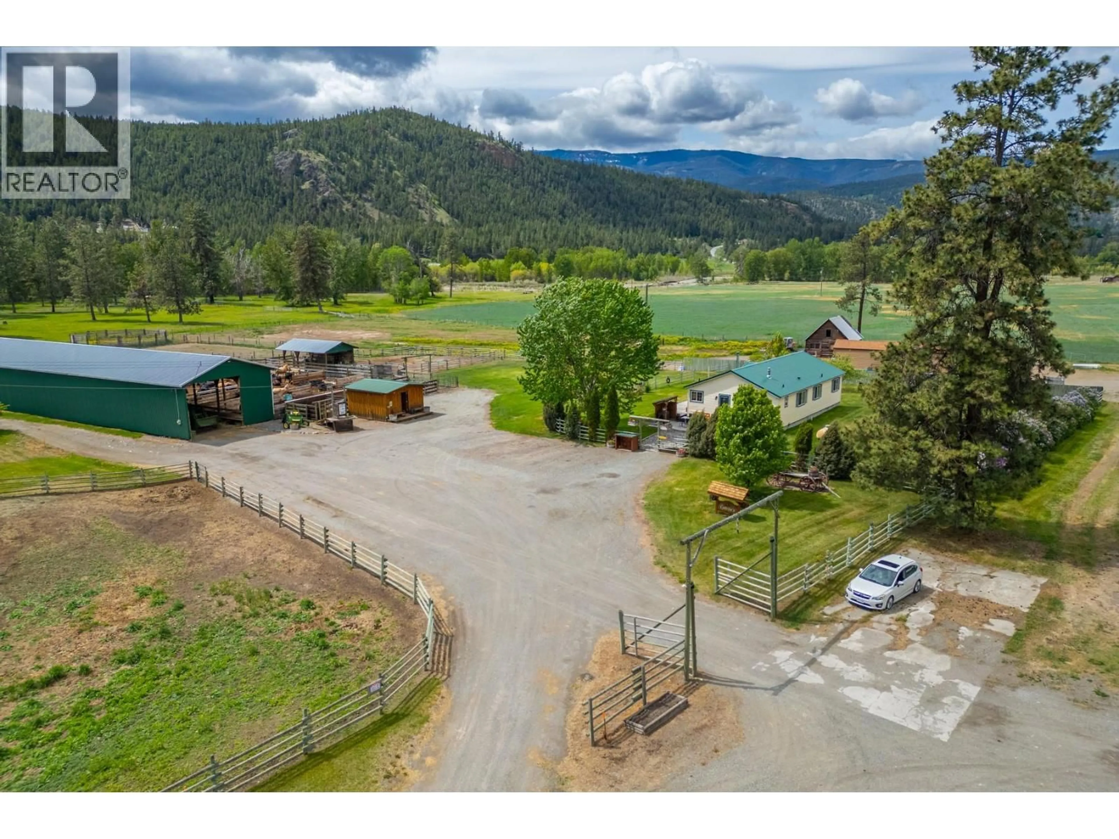 A pic from outside/outdoor area/front of a property/back of a property/a pic from drone, mountain view for 2225 HAZELHURST ROAD, Merritt British Columbia V1K1N7