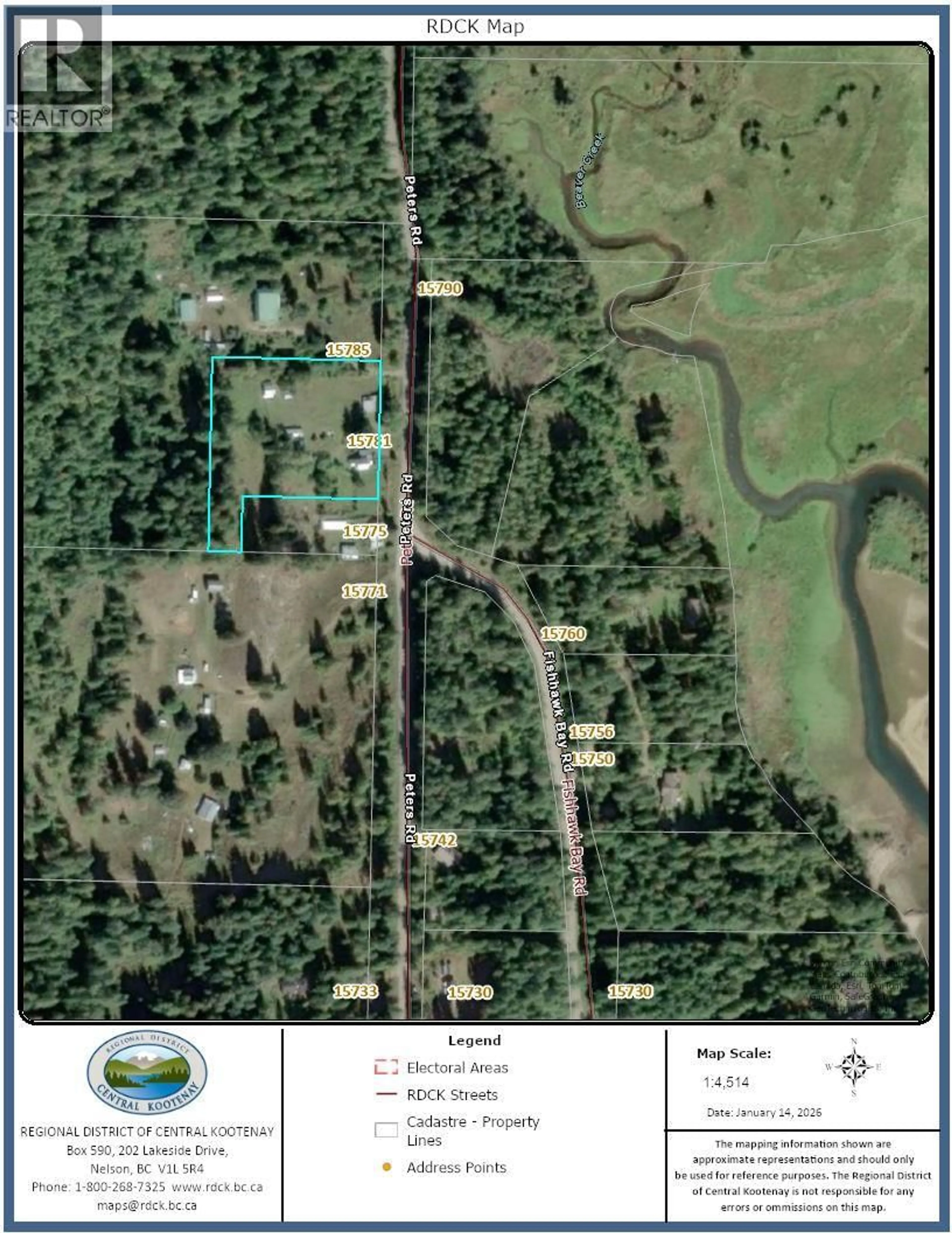 Picture of a map for 15781 PETERS ROAD, Crawford Bay British Columbia V0B1E0