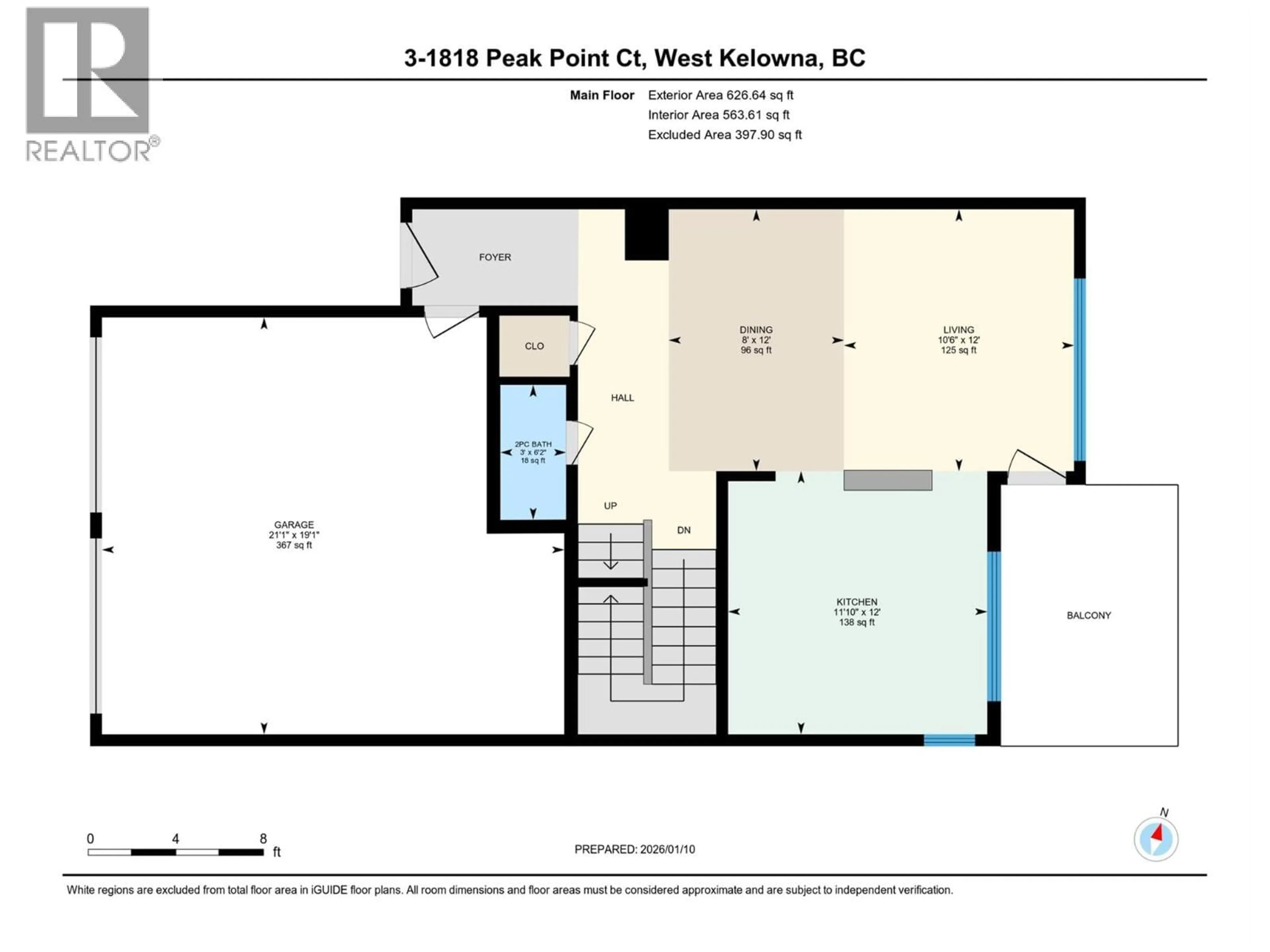 Floor plan for 3 - 1818 PEAK POINT COURT, West Kelowna British Columbia V1Z4B4