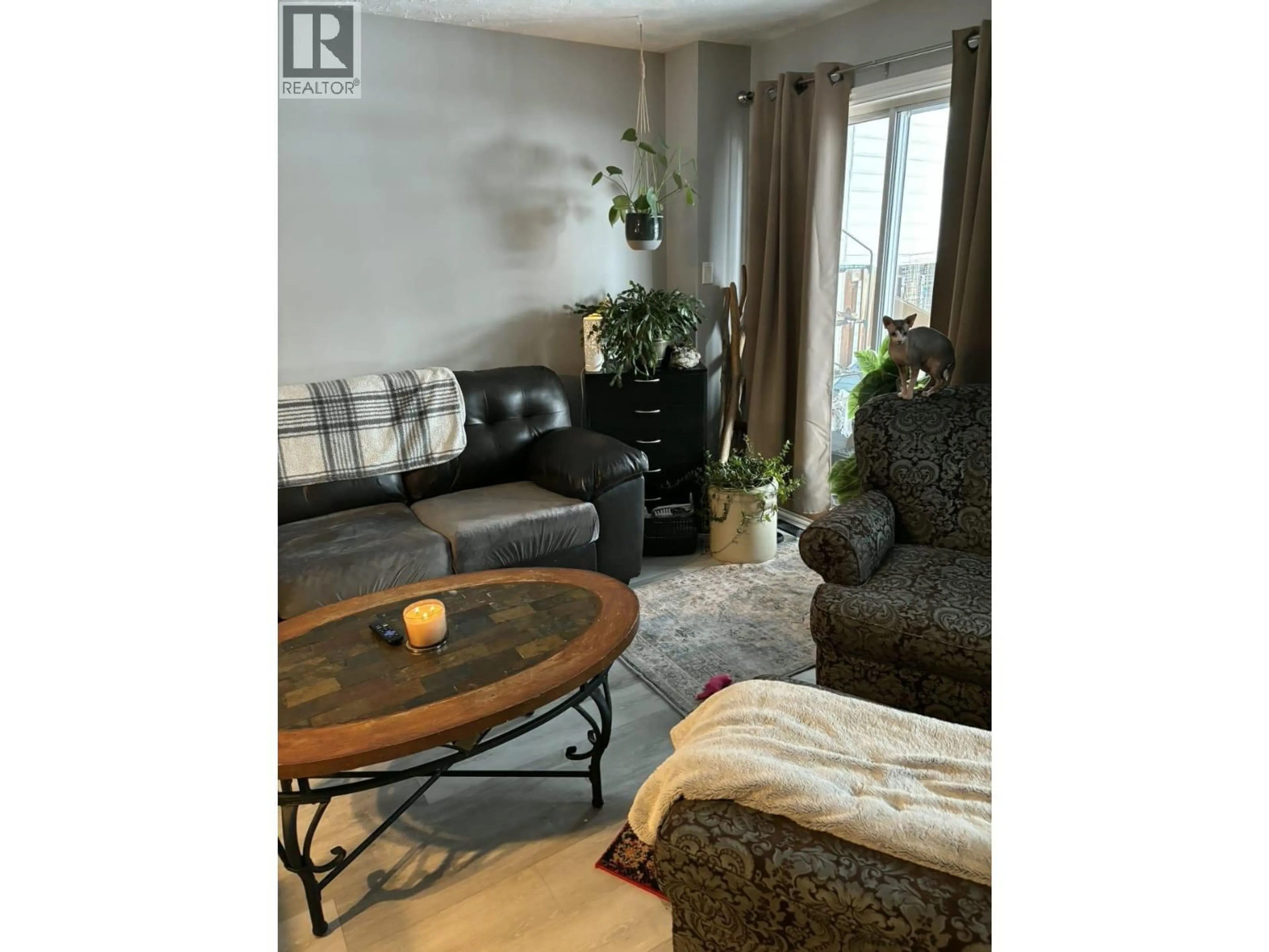 Living room with furniture, wood/laminate floor for 224 SPIEKER AVENUE, Tumbler Ridge British Columbia V0C2W0