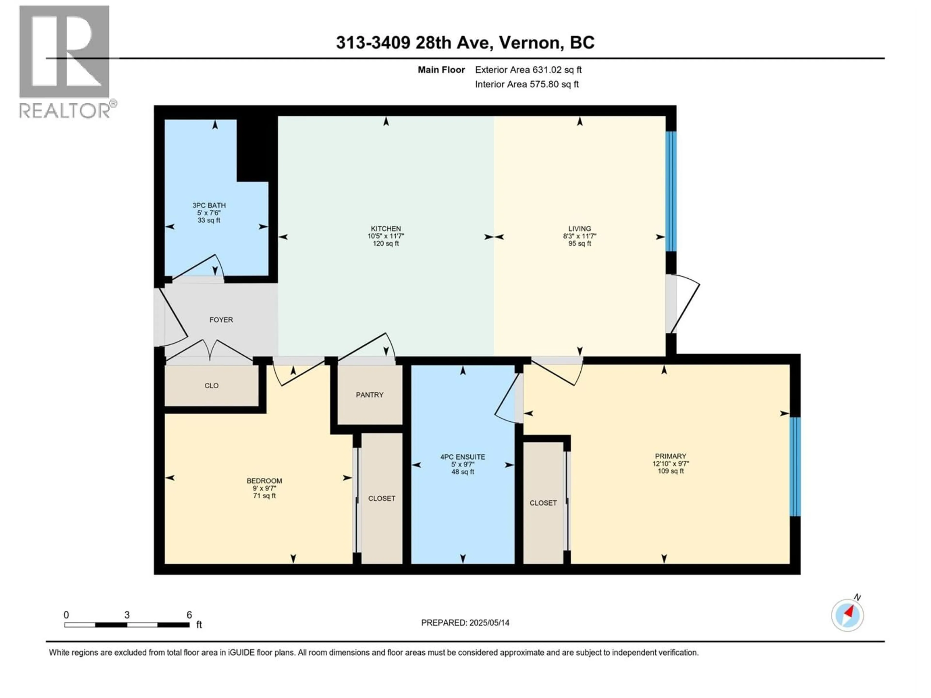 Floor plan for 313 - 3409 28 AVENUE, Vernon British Columbia V1T8J6