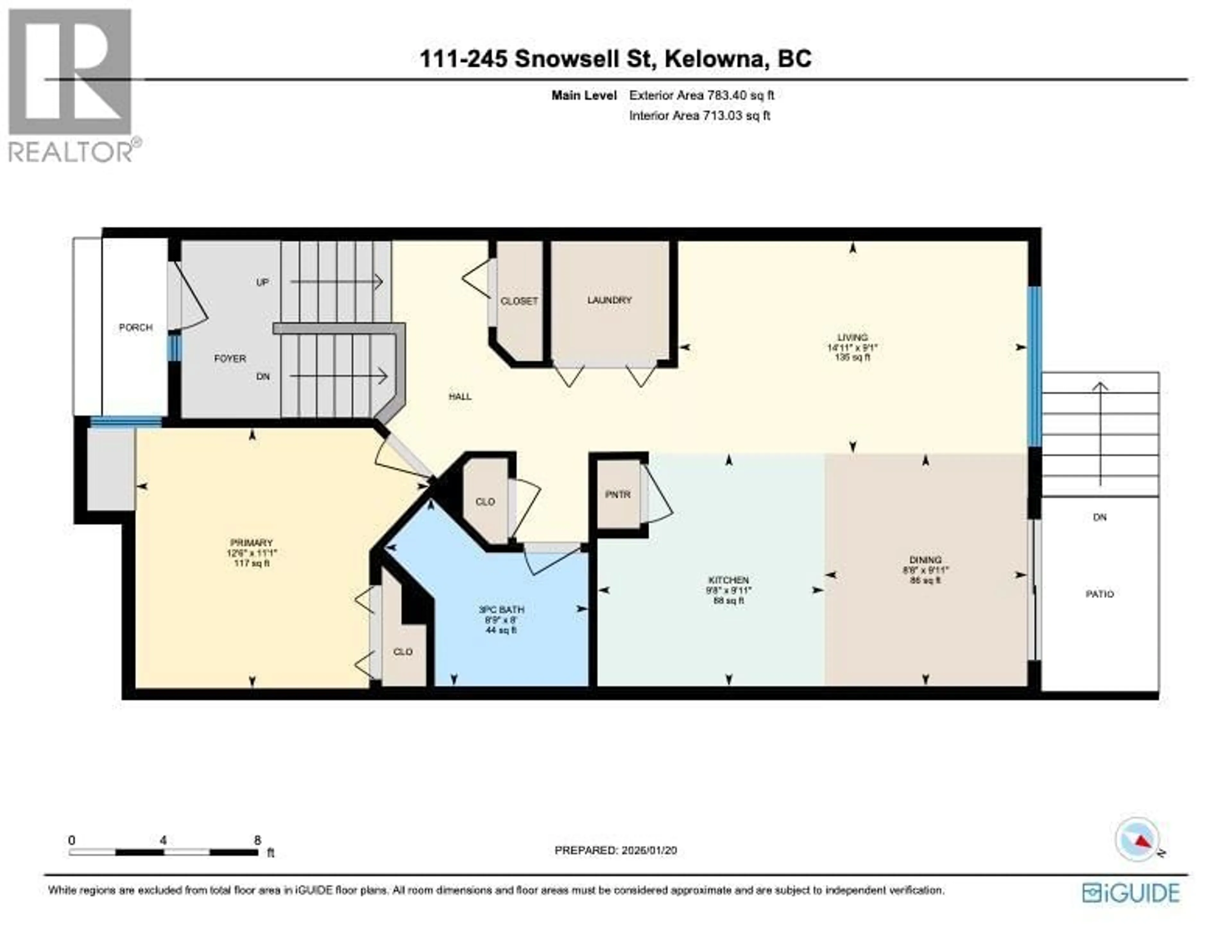 Floor plan for 111 - 245 SNOWSELL STREET, Kelowna British Columbia V1V2T6