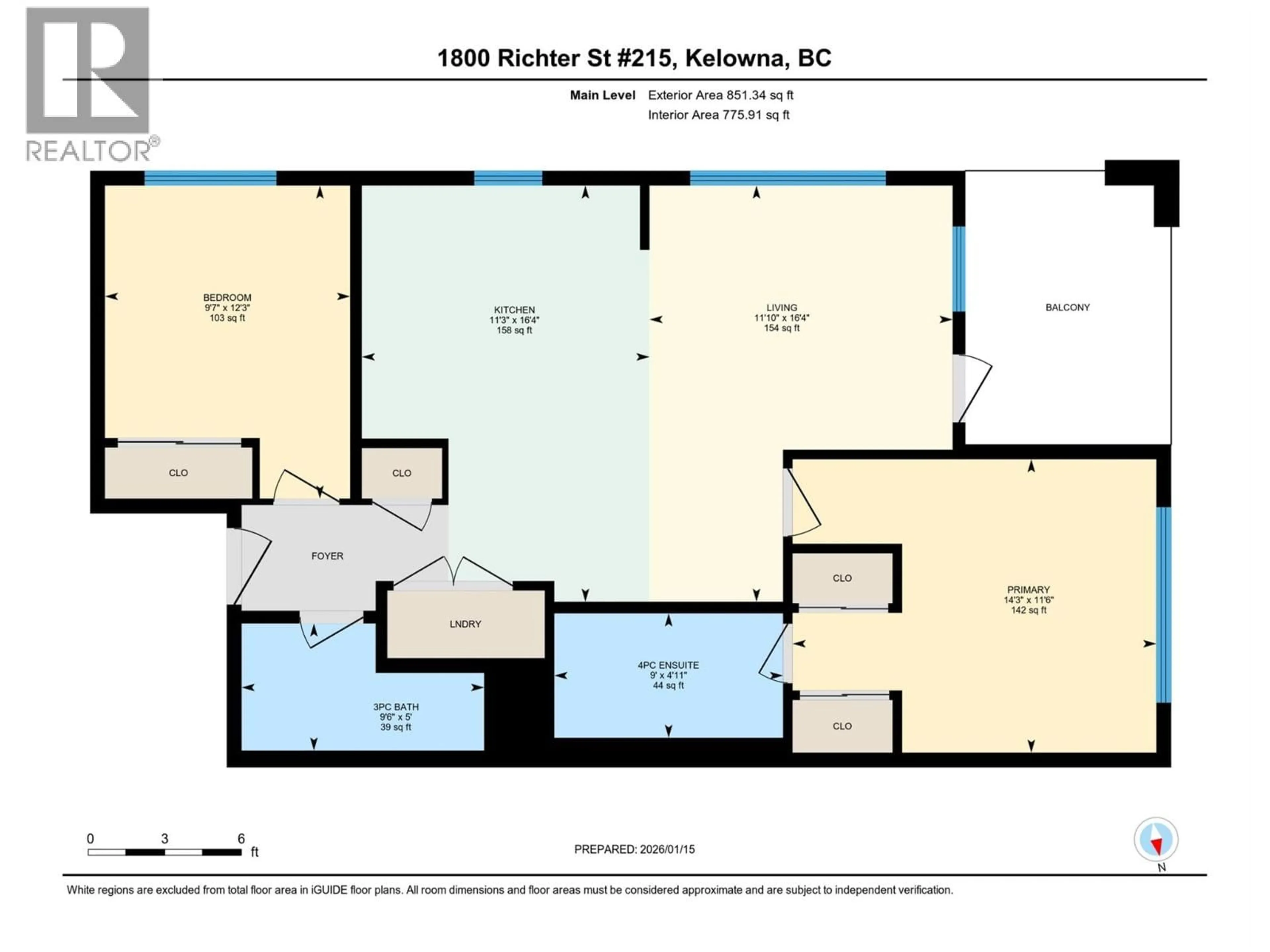 Floor plan for 215 - 1800 RICHTER STREET, Kelowna British Columbia V1Y2M6