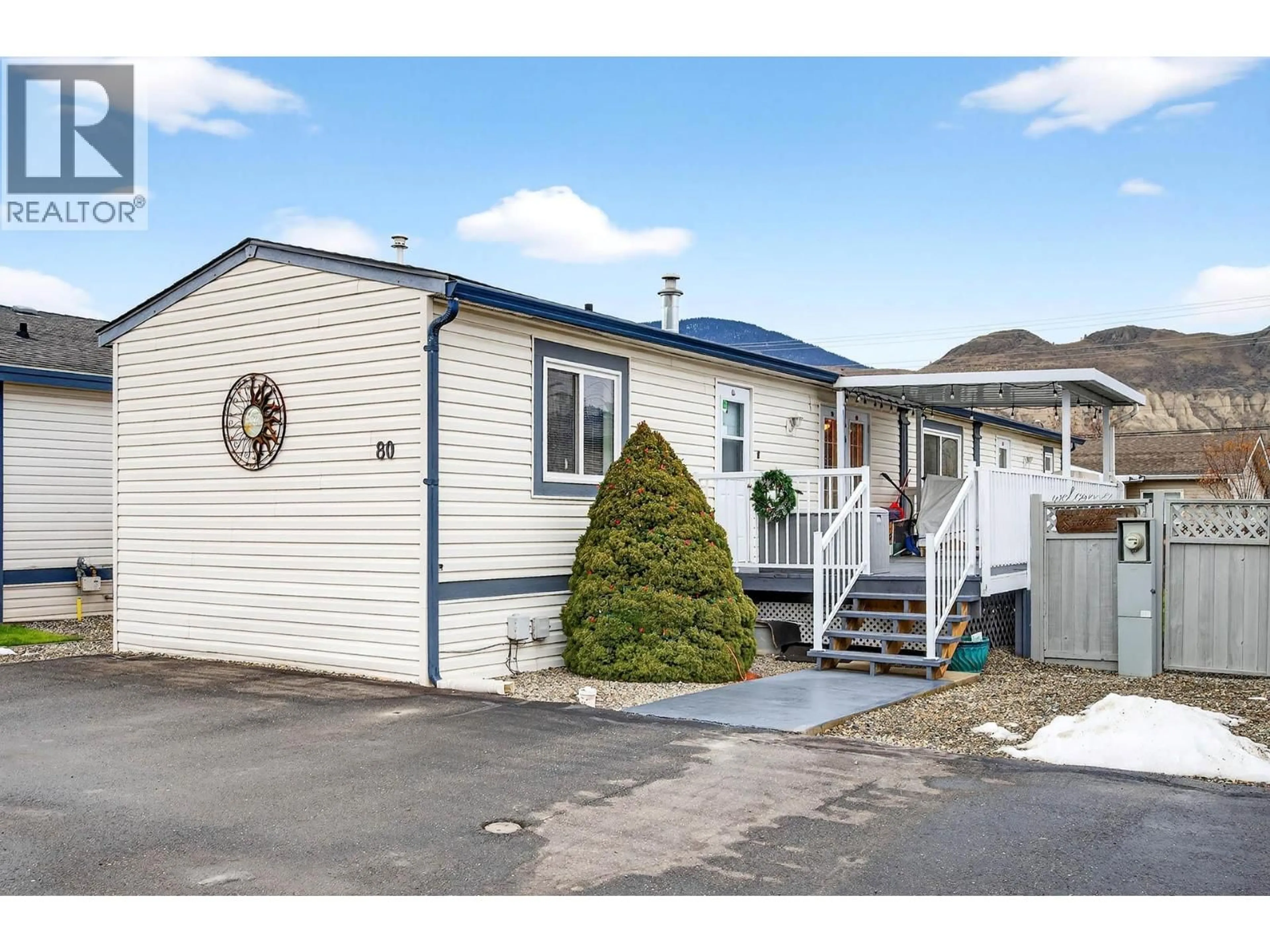 Home with vinyl exterior material, street for 80 - 7545 DALLAS DRIVE, Kamloops British Columbia V2C6X9