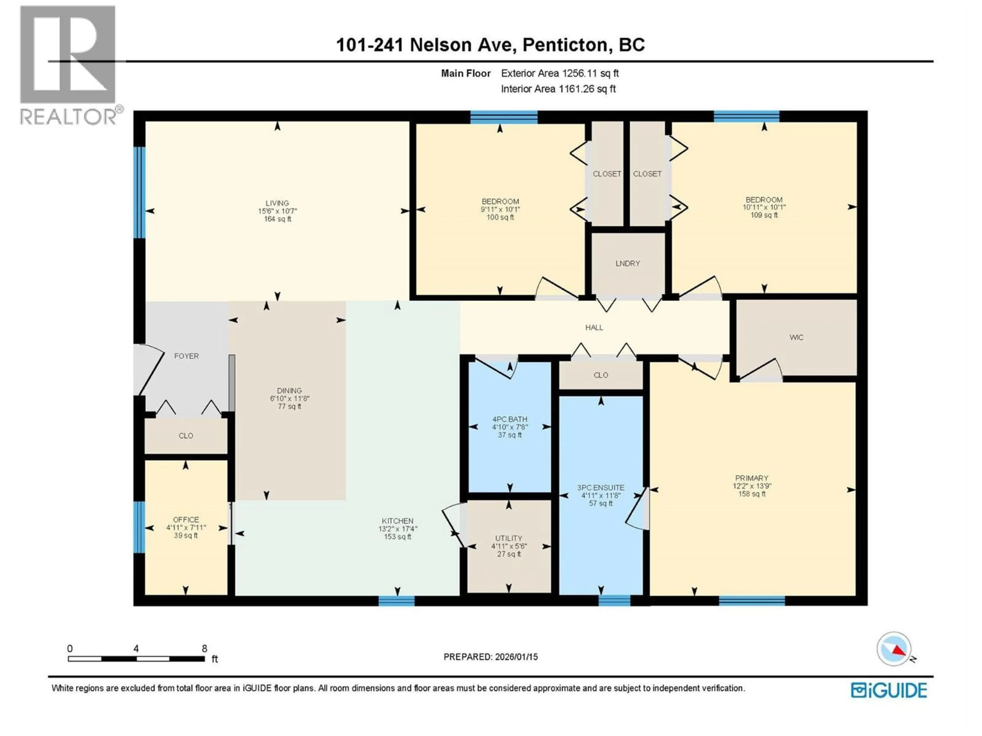 Floor plan for 101 - 241 NELSON AVENUE, Penticton British Columbia V2A2L1