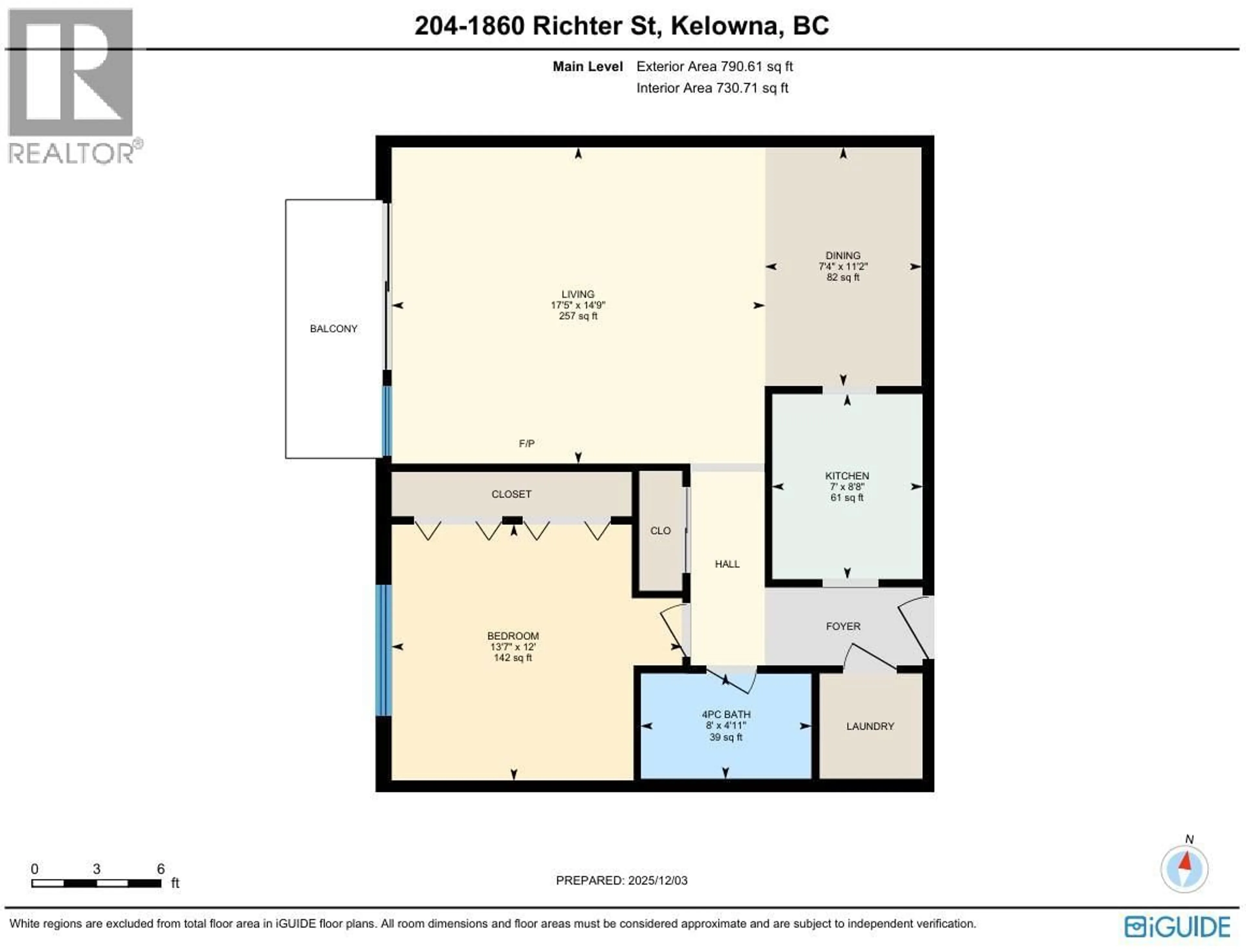 Floor plan for 204 - 1860 RICHTER STREET, Kelowna British Columbia V1Y2M9