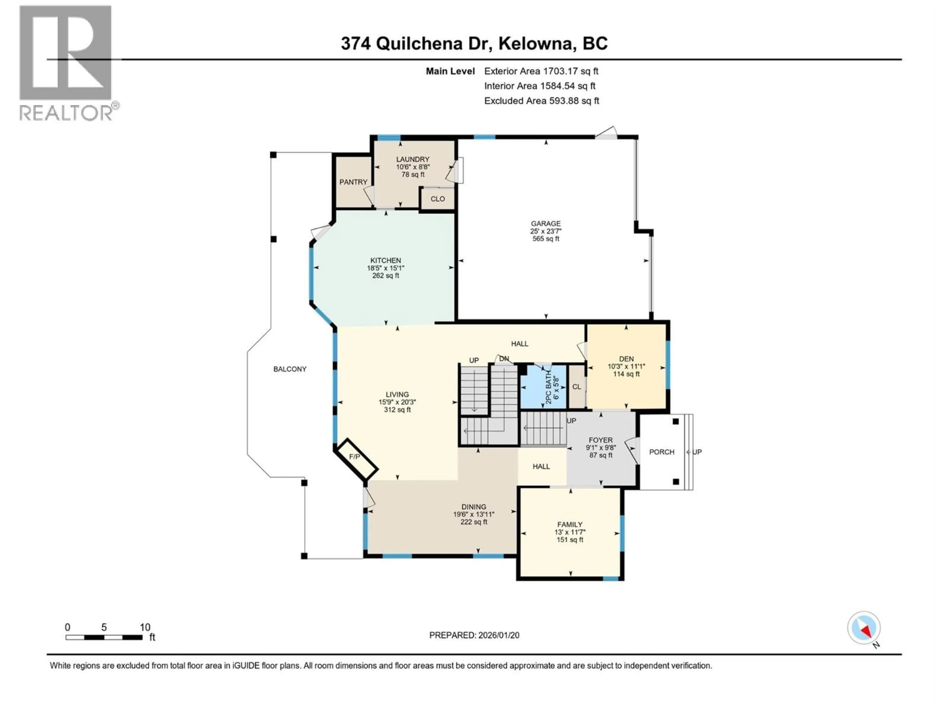 Floor plan for 374 QUILCHENA DRIVE, Kelowna British Columbia V1W4W4
