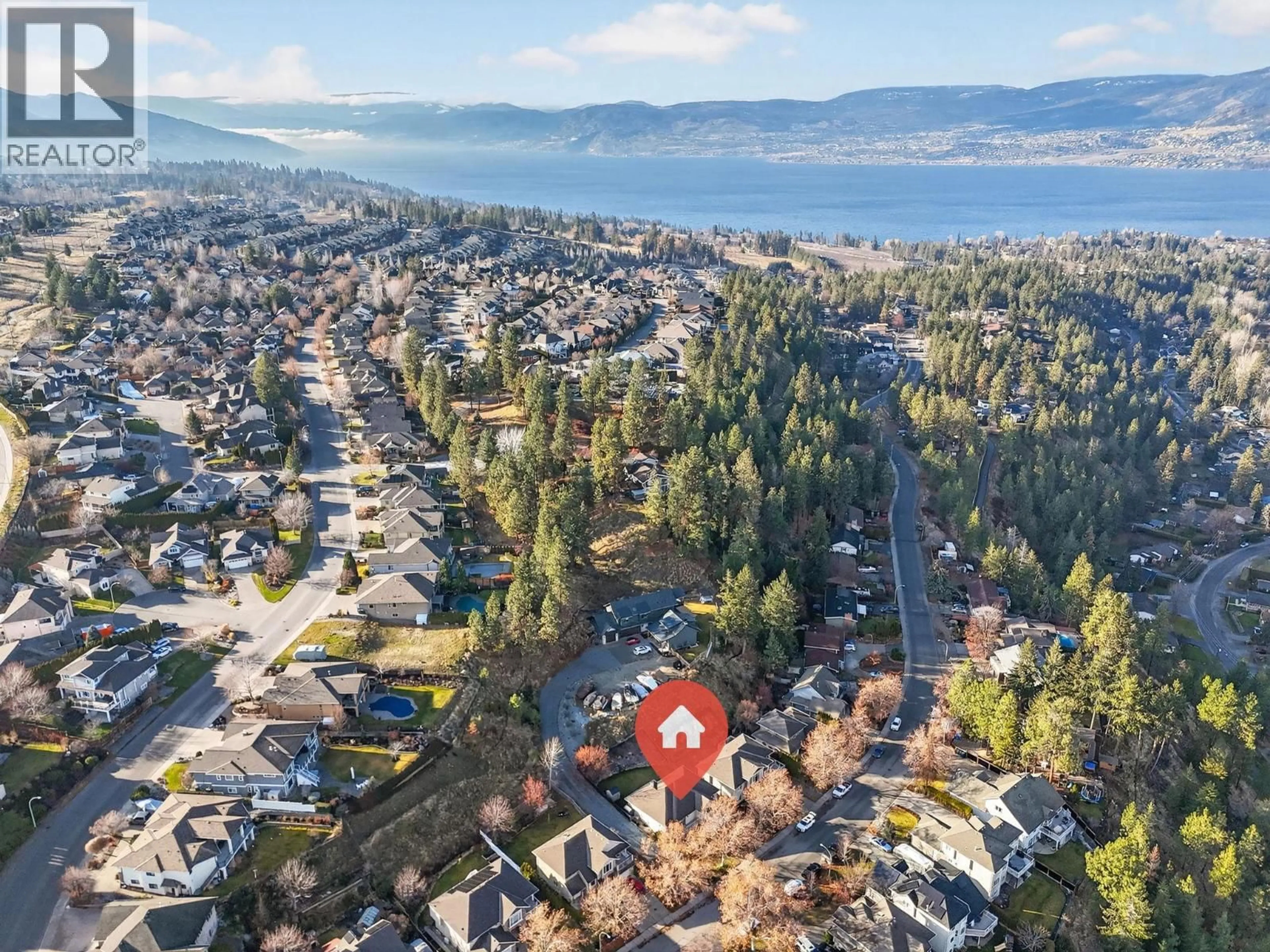 A pic from outside/outdoor area/front of a property/back of a property/a pic from drone, mountain view for 867 STEELE ROAD, Kelowna British Columbia V1W4X1