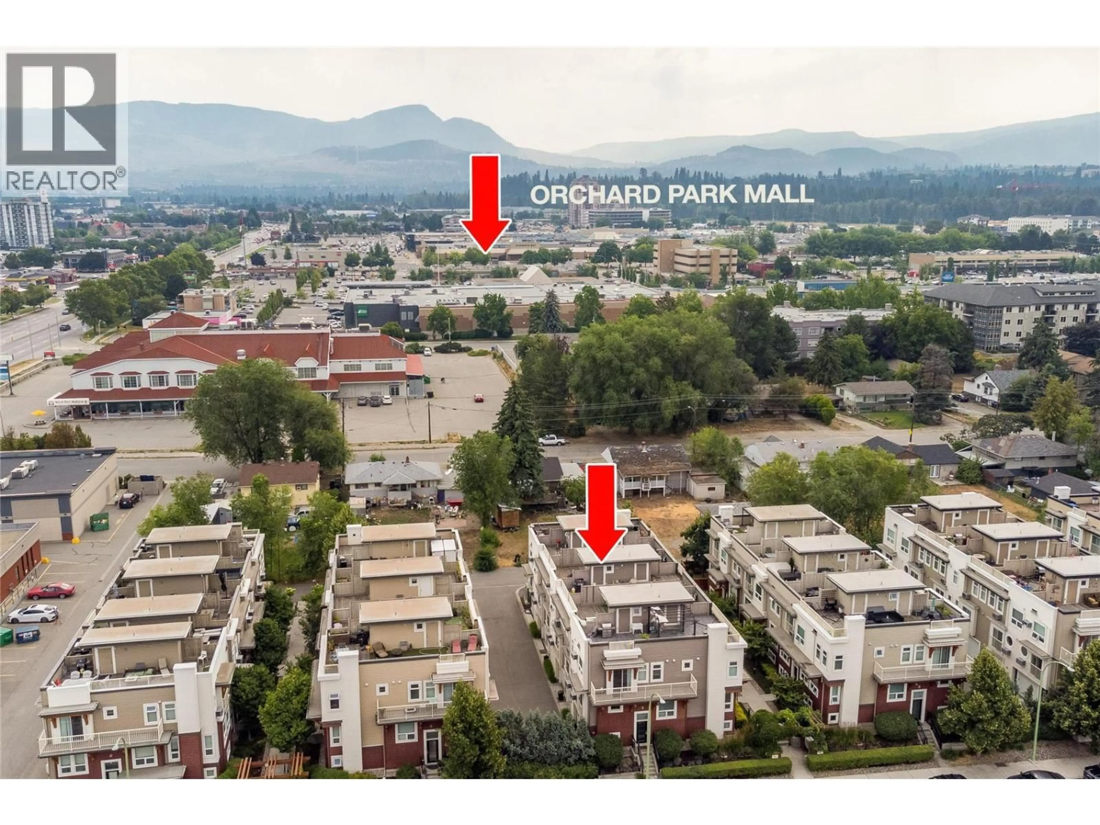 A pic from outside/outdoor area/front of a property/back of a property/a pic from drone, city buildings view from balcony for 7 - 1831 AMBROSI ROAD, Kelowna British Columbia V1Y4S1