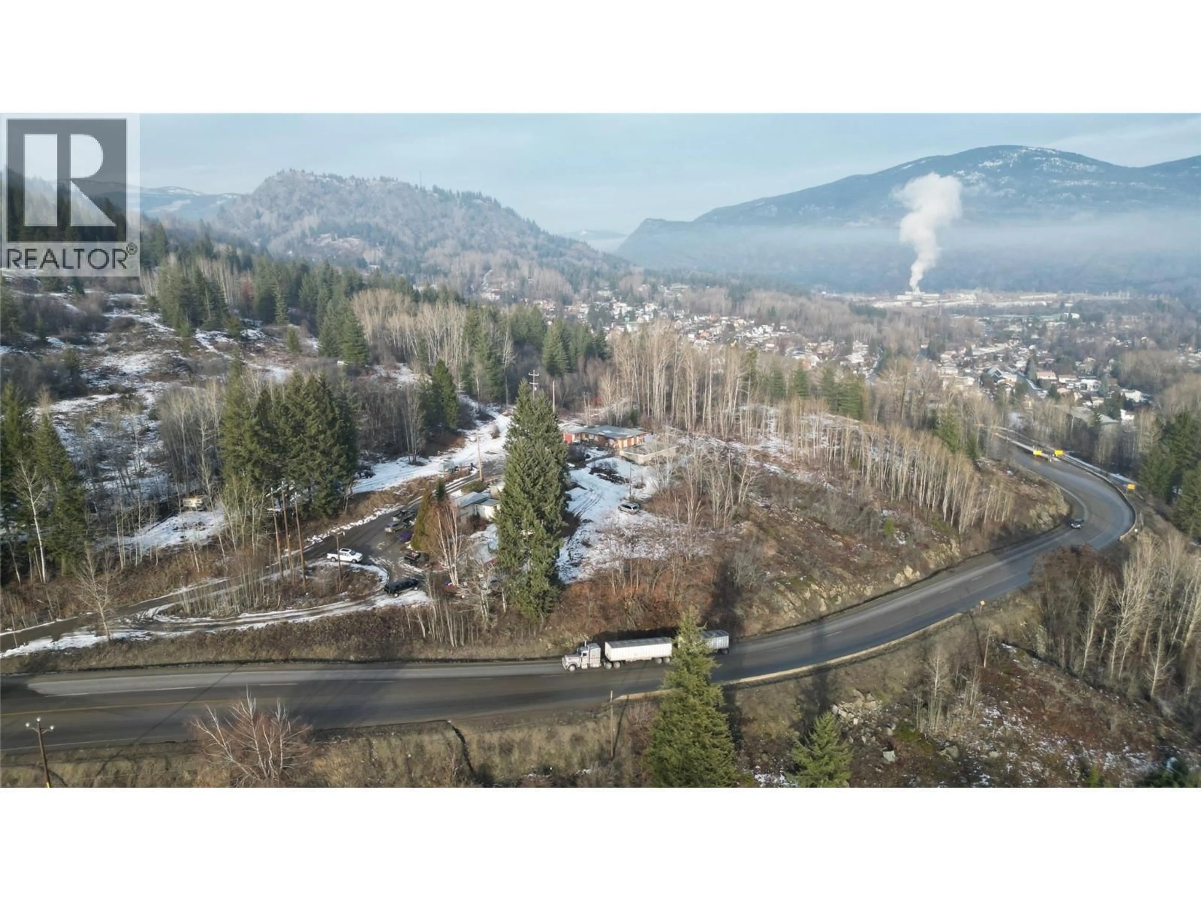 A pic from outside/outdoor area/front of a property/back of a property/a pic from drone, mountain view for 1383 3B HIGHWAY, Warfield British Columbia V1R4L3