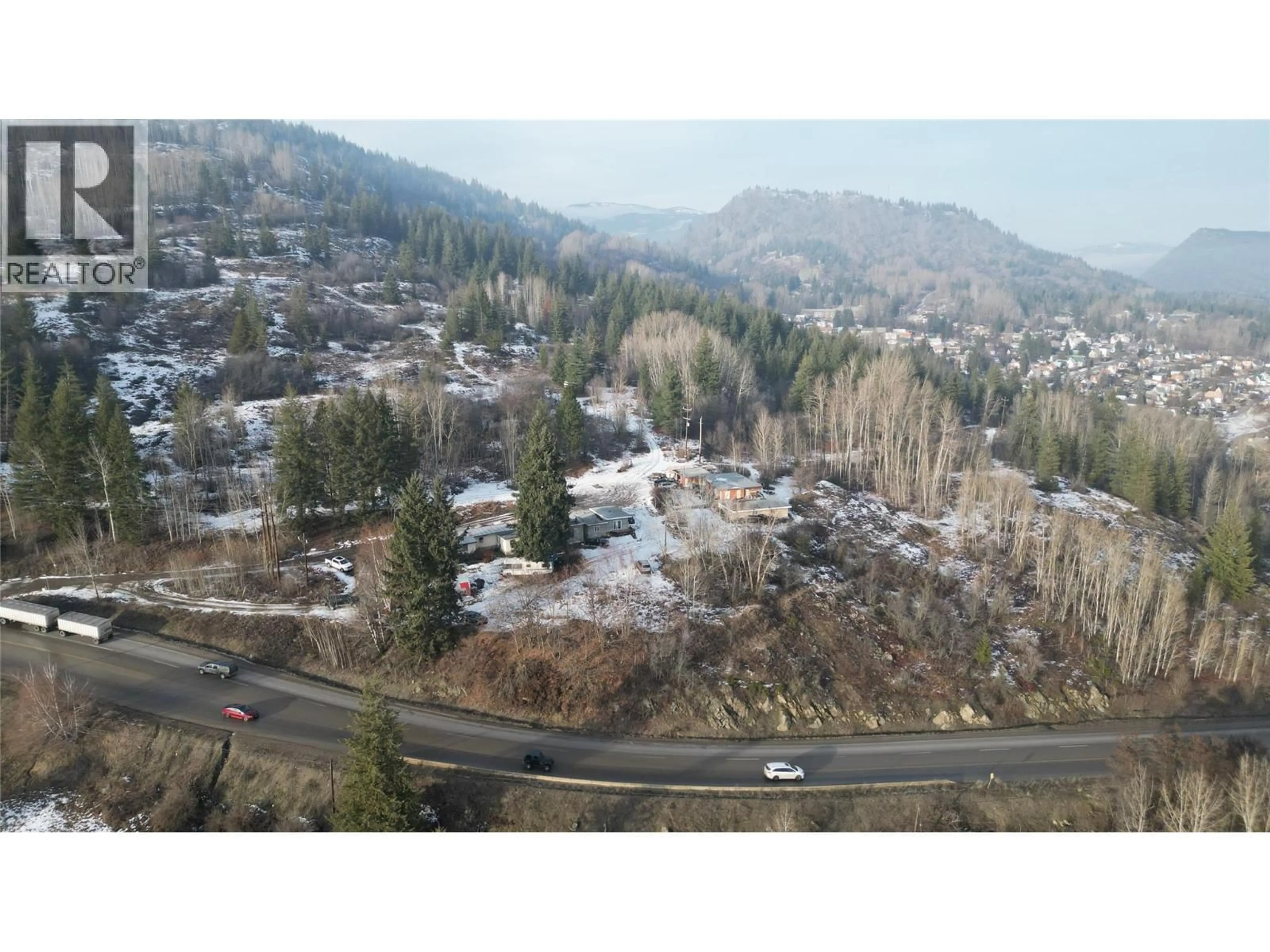 A pic from outside/outdoor area/front of a property/back of a property/a pic from drone, mountain view for 1383 3B HIGHWAY, Warfield British Columbia V1R4L3