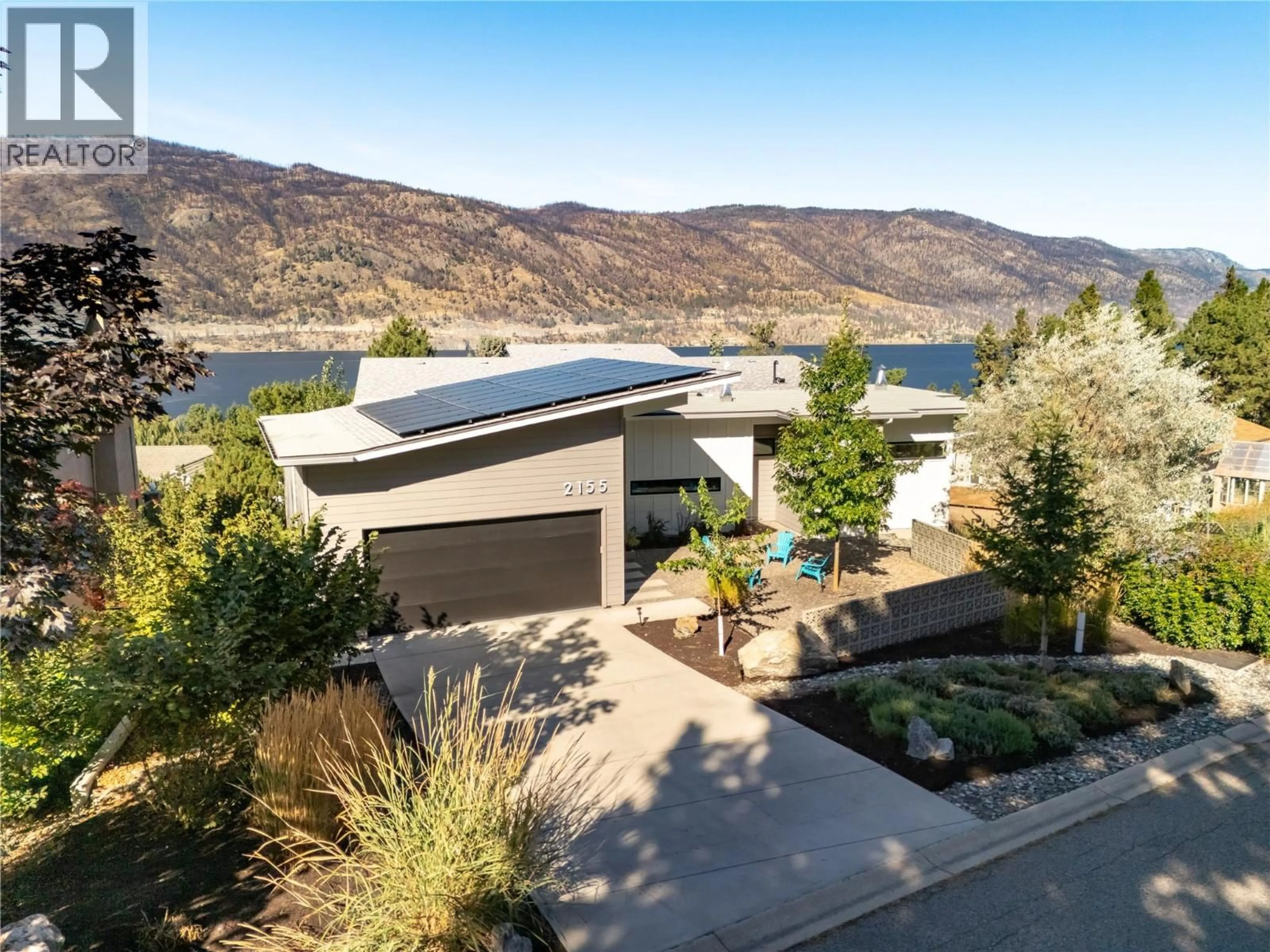 A pic from outside/outdoor area/front of a property/back of a property/a pic from drone, water/lake/river/ocean view for 2155 PALY ROAD, Kelowna British Columbia V1V2B9