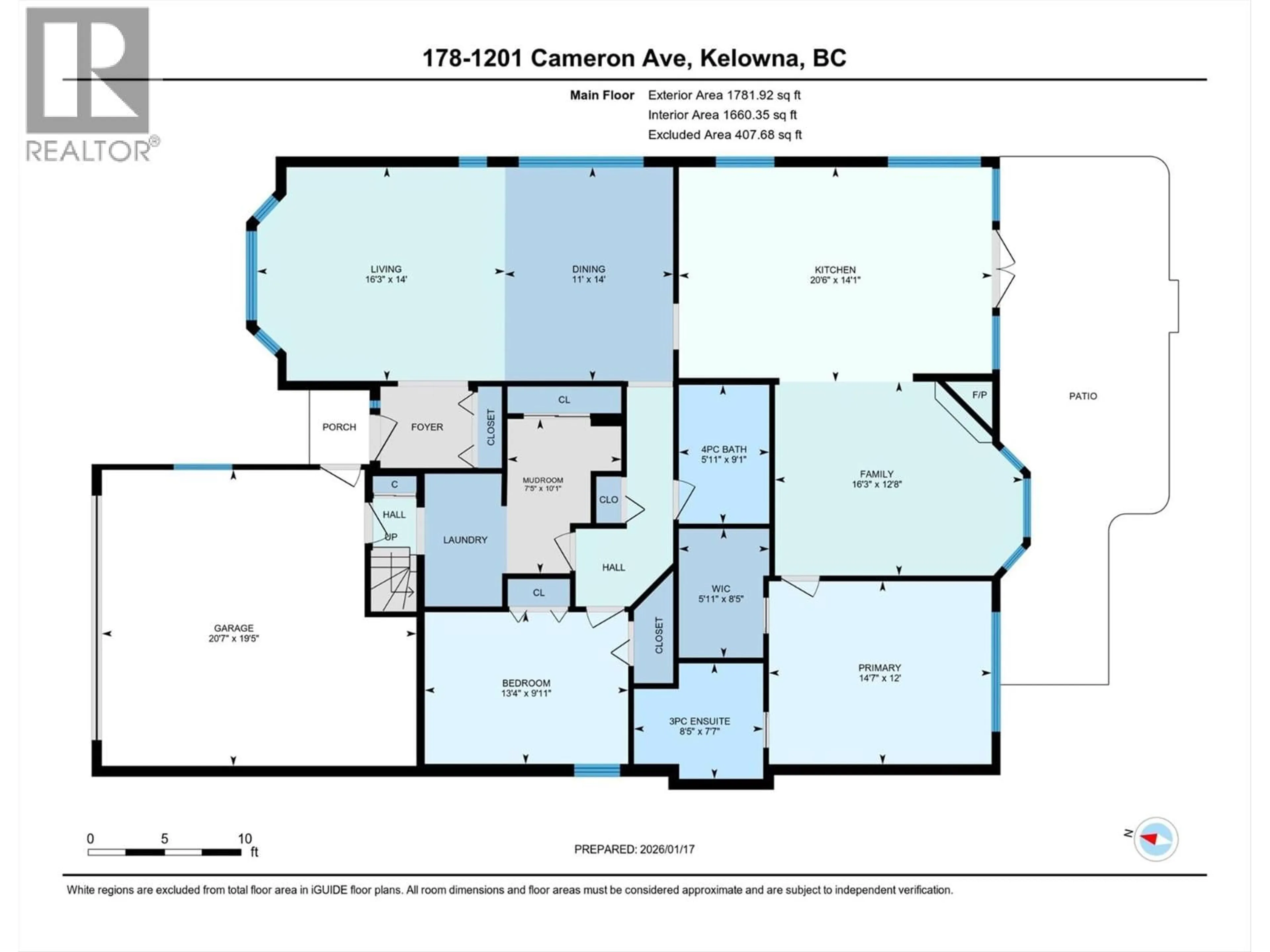 Floor plan for 178 - 1201 CAMERON AVENUE, Kelowna British Columbia V1W3S2