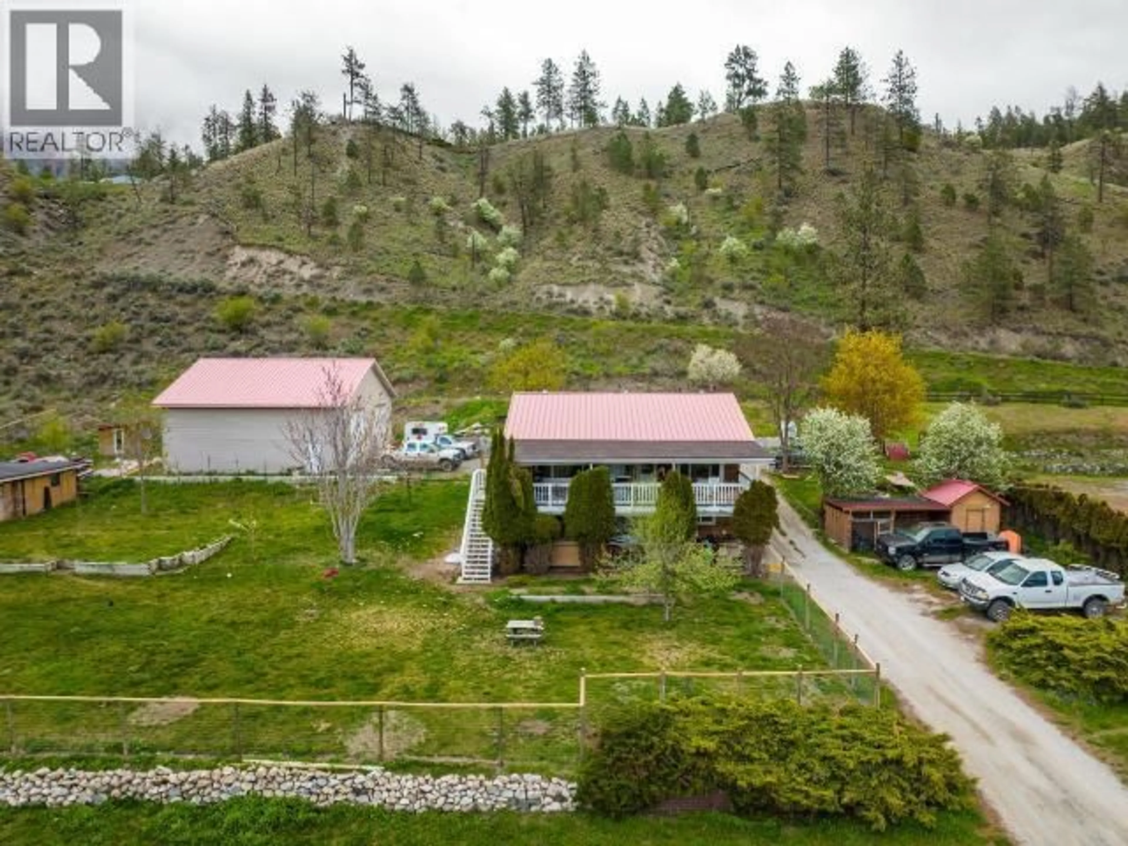 A pic from outside/outdoor area/front of a property/back of a property/a pic from drone, mountain view for 454 HIGHWAY 12 OTHER, Lillooet British Columbia V0K1V0