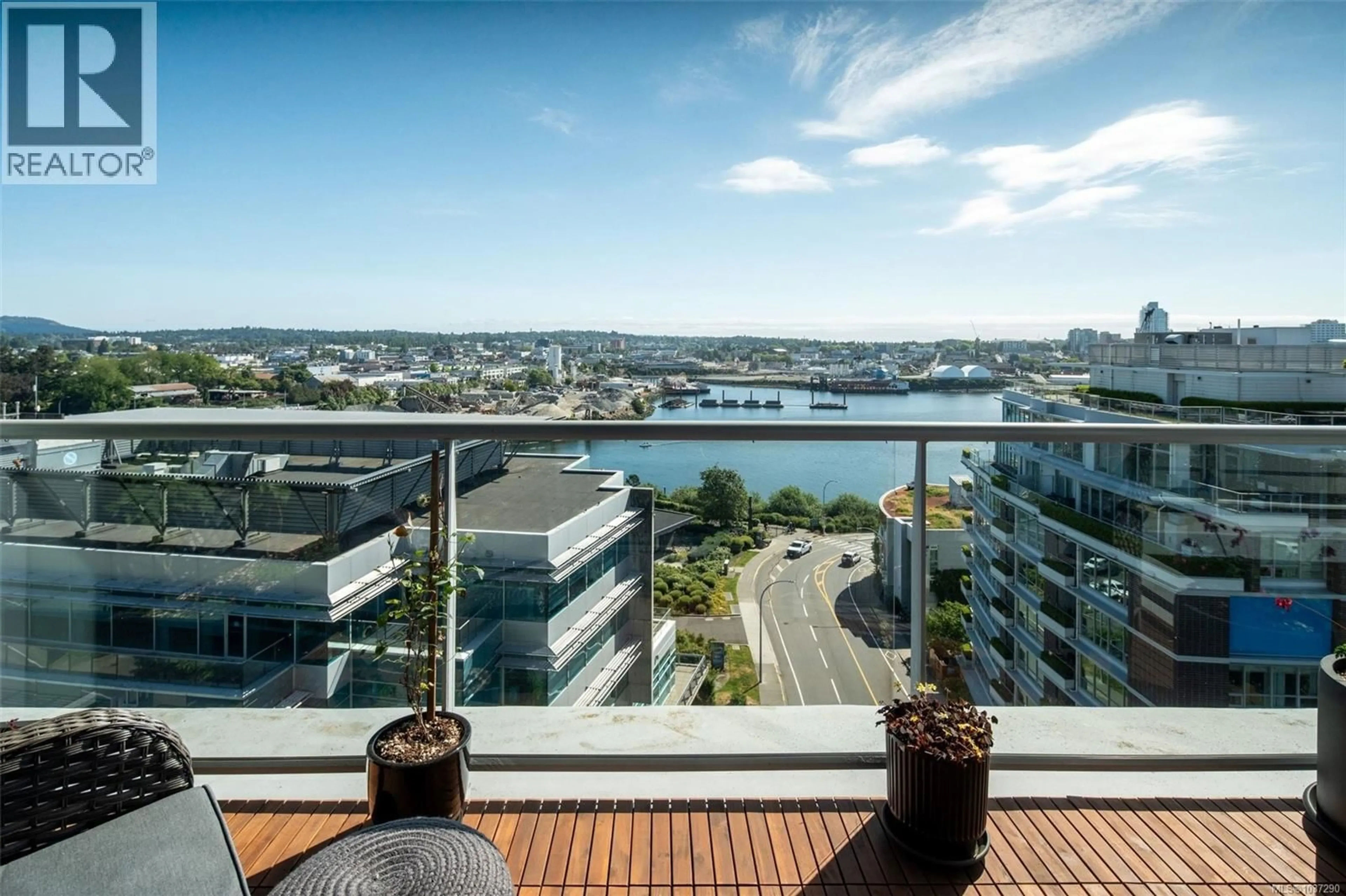 Balcony in the apartment, water/lake/river/ocean view for 1014 - 160 WILSON STREET, Victoria British Columbia V9A7P9