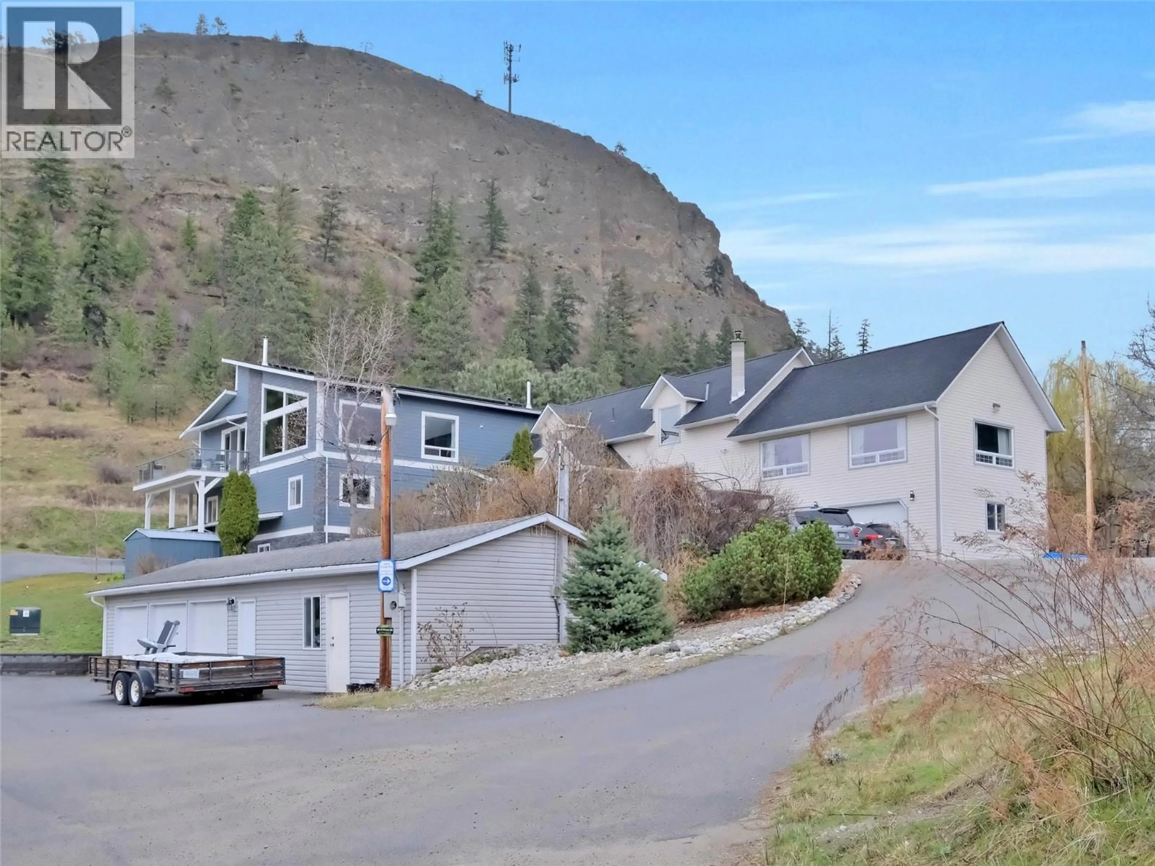 A pic from outside/outdoor area/front of a property/back of a property/a pic from drone, mountain view for 9801/9809 GOULD AVENUE, Summerland British Columbia V0H1Z8
