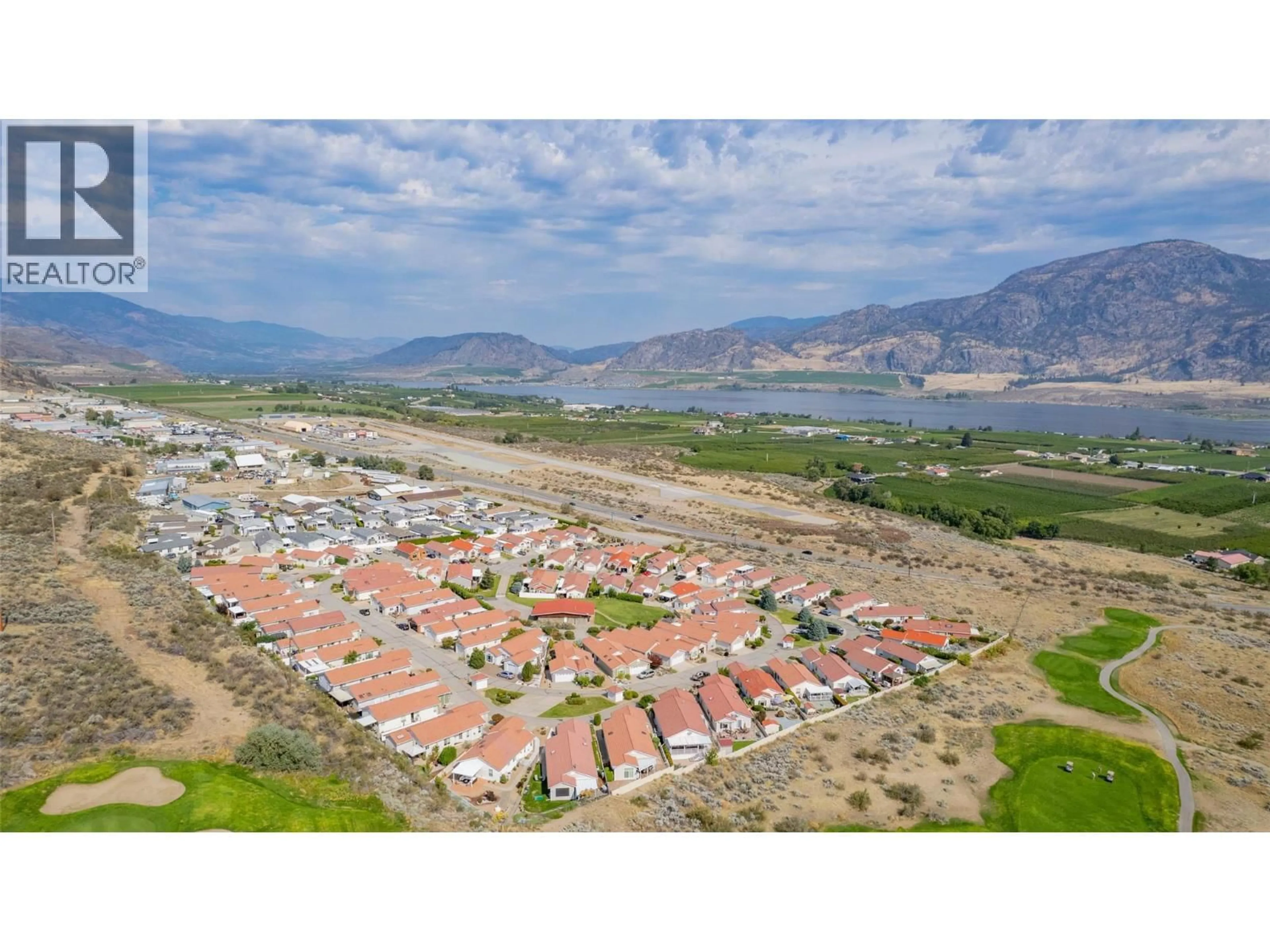 A pic from outside/outdoor area/front of a property/back of a property/a pic from drone, mountain view for 32 - 9400 115 STREET, Osoyoos British Columbia V0H1V5