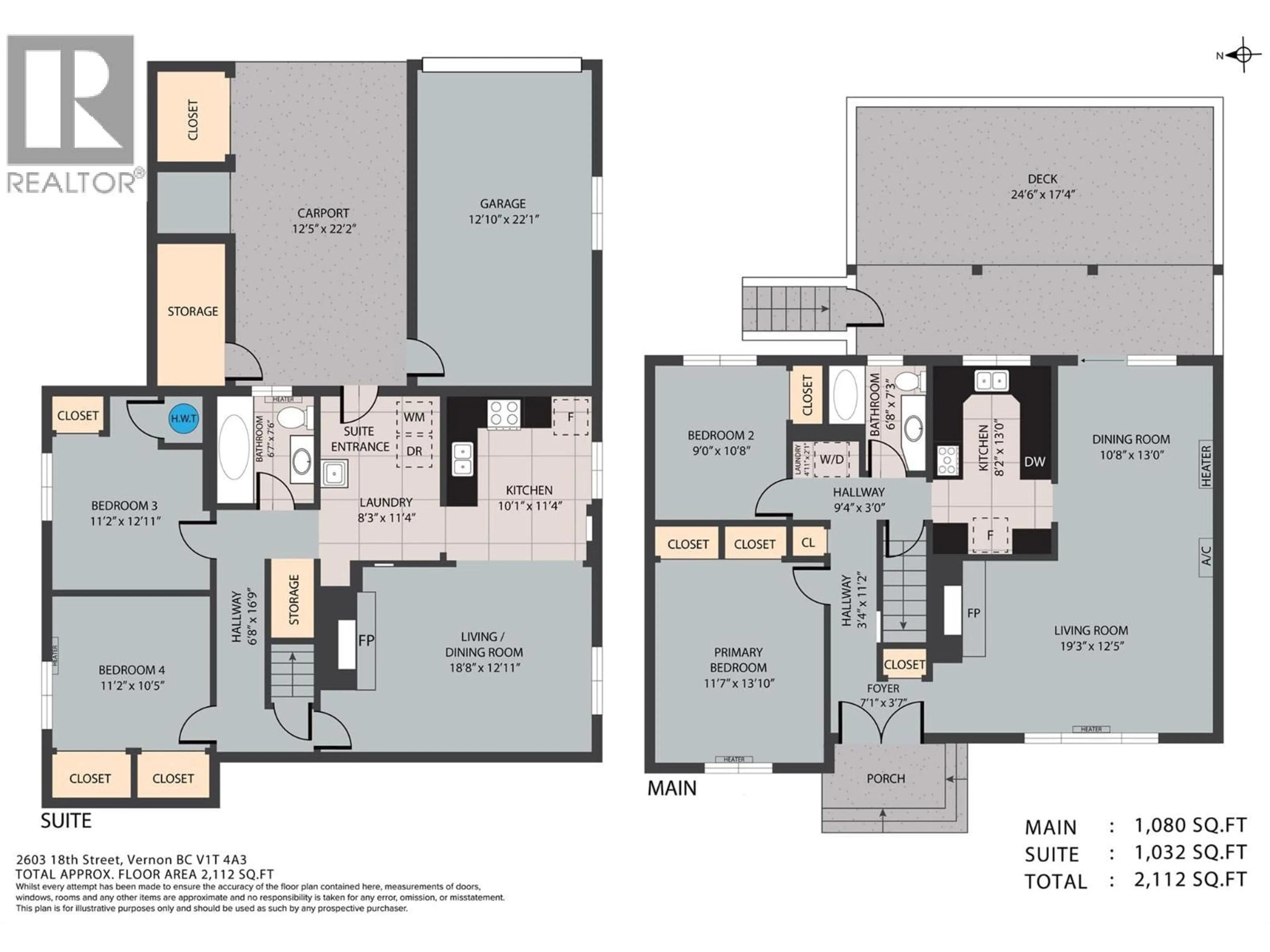 Floor plan for 2603 18 STREET, Vernon British Columbia V1T4A3