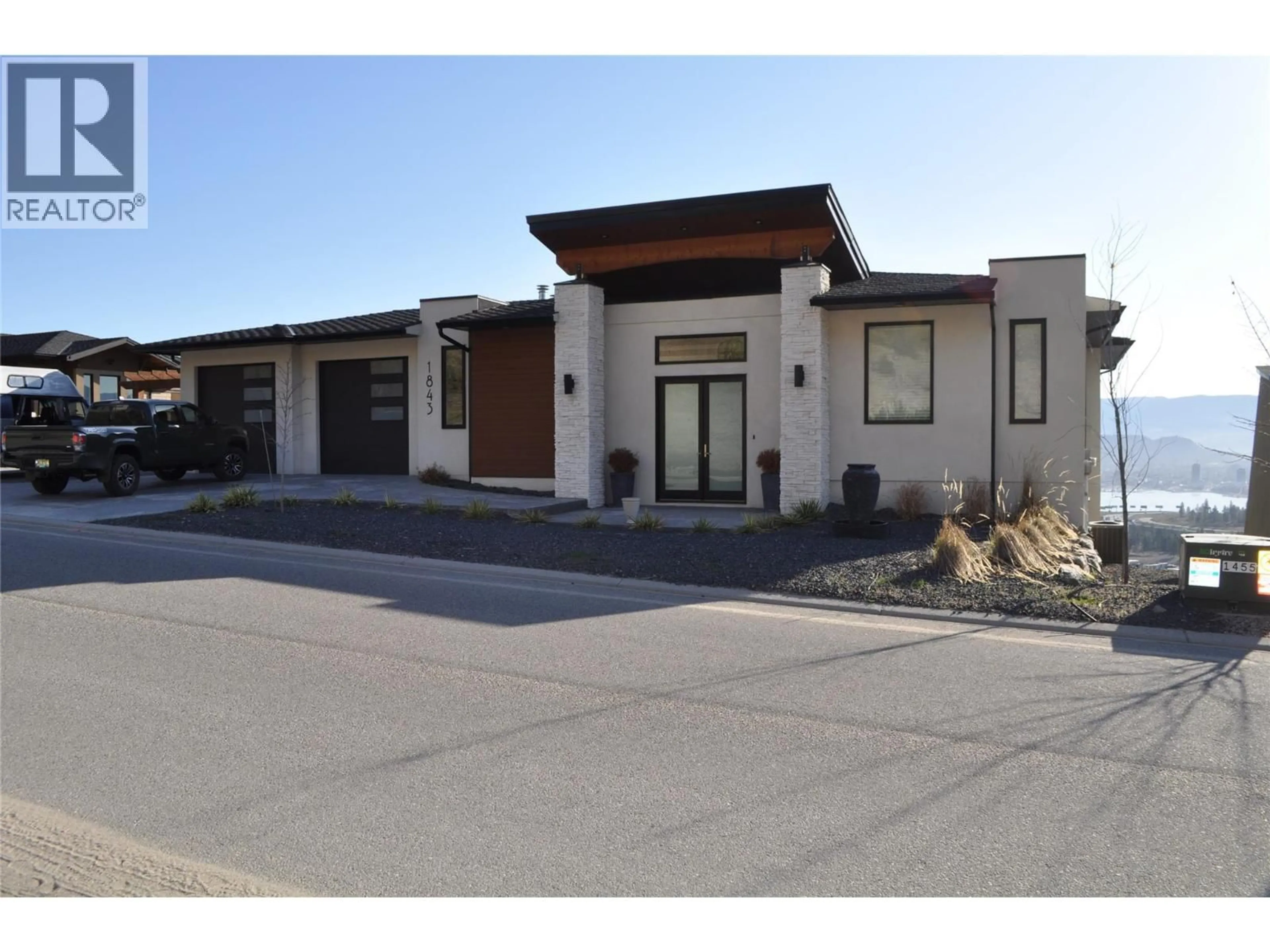 Home with brick exterior material, street for 1843 DIAMOND VIEW DRIVE, West Kelowna British Columbia V1Z4B7