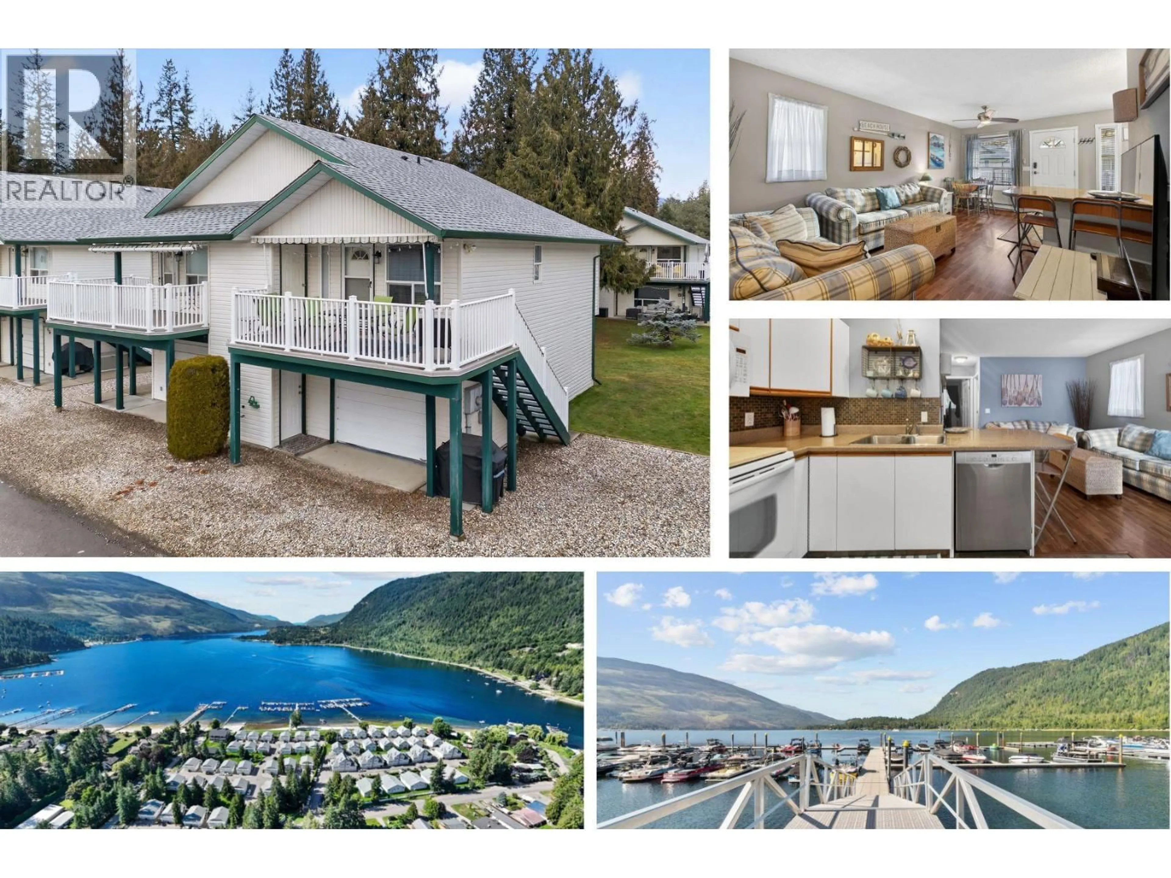 A pic from outside/outdoor area/front of a property/back of a property/a pic from drone, water/lake/river/ocean view for 48 - 505 POAGE AVENUE, Sicamous British Columbia V0E2V1