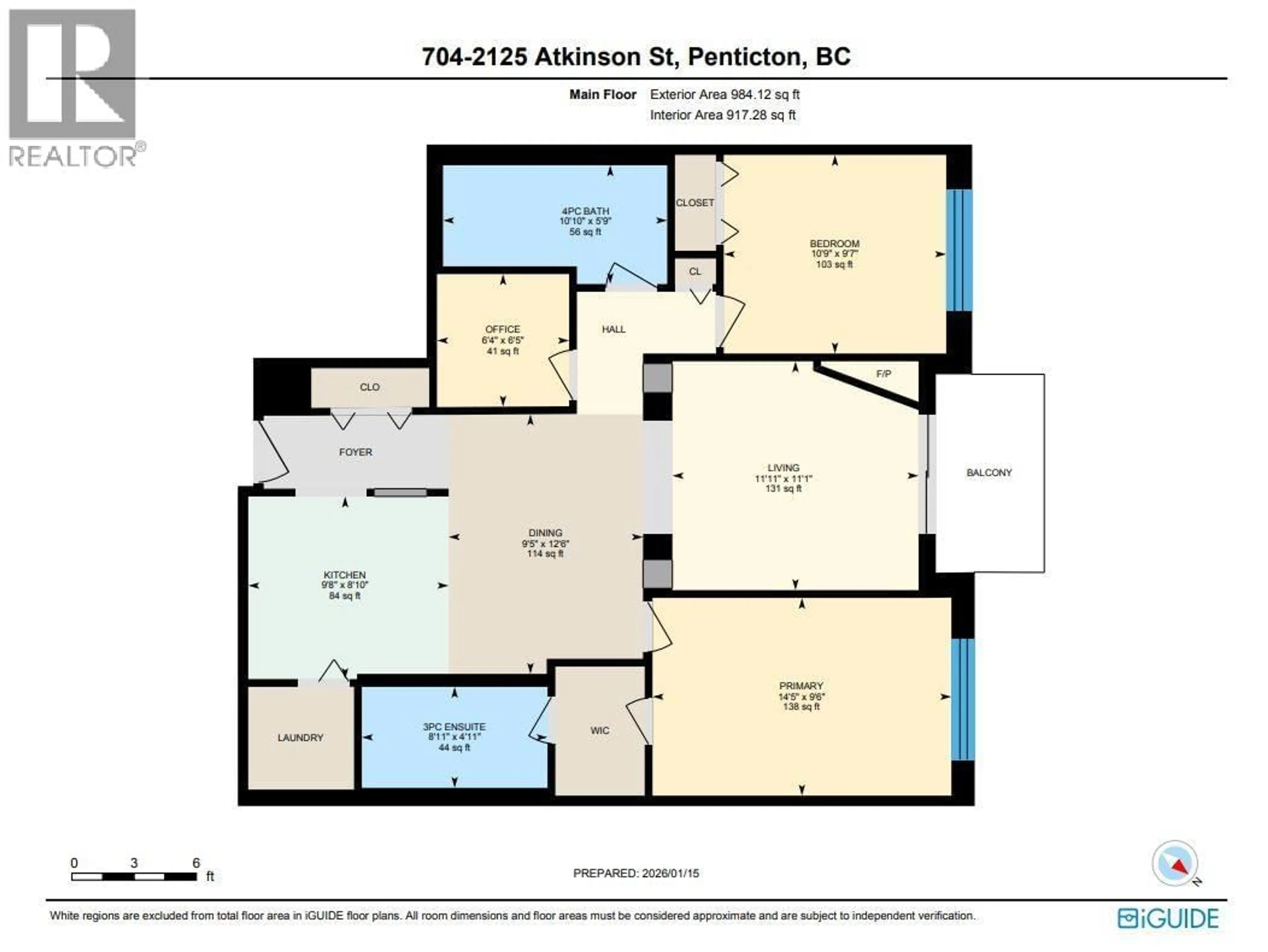 Floor plan for 704 - 2125 ATKINSON STREET, Penticton British Columbia V2A9E6