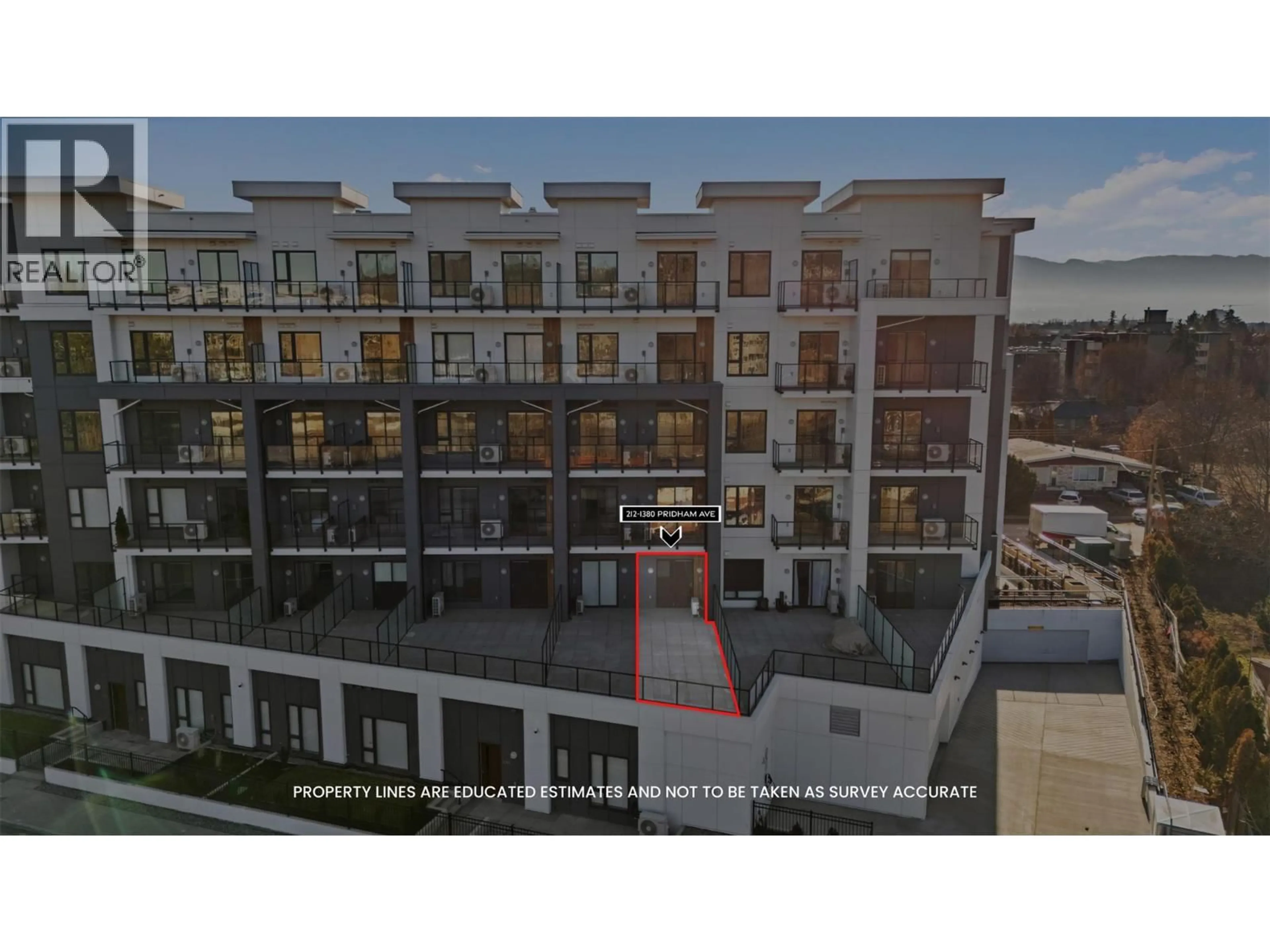 A pic from outside/outdoor area/front of a property/back of a property/a pic from drone, building for 212 - 1380 PRIDHAM AVENUE, Kelowna British Columbia V1Y6B9