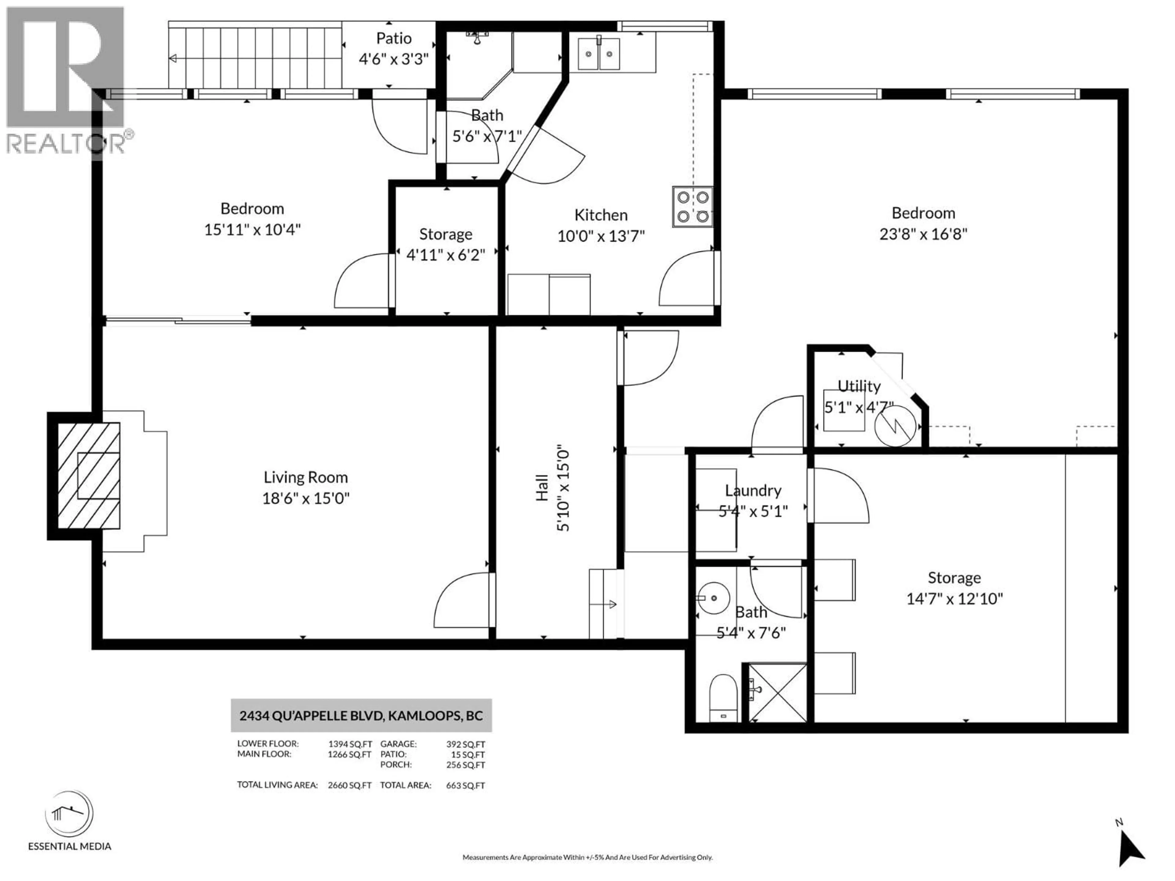 Floor plan for 2434 QU'APPELLE BOULEVARD, Kamloops British Columbia V2E1T4