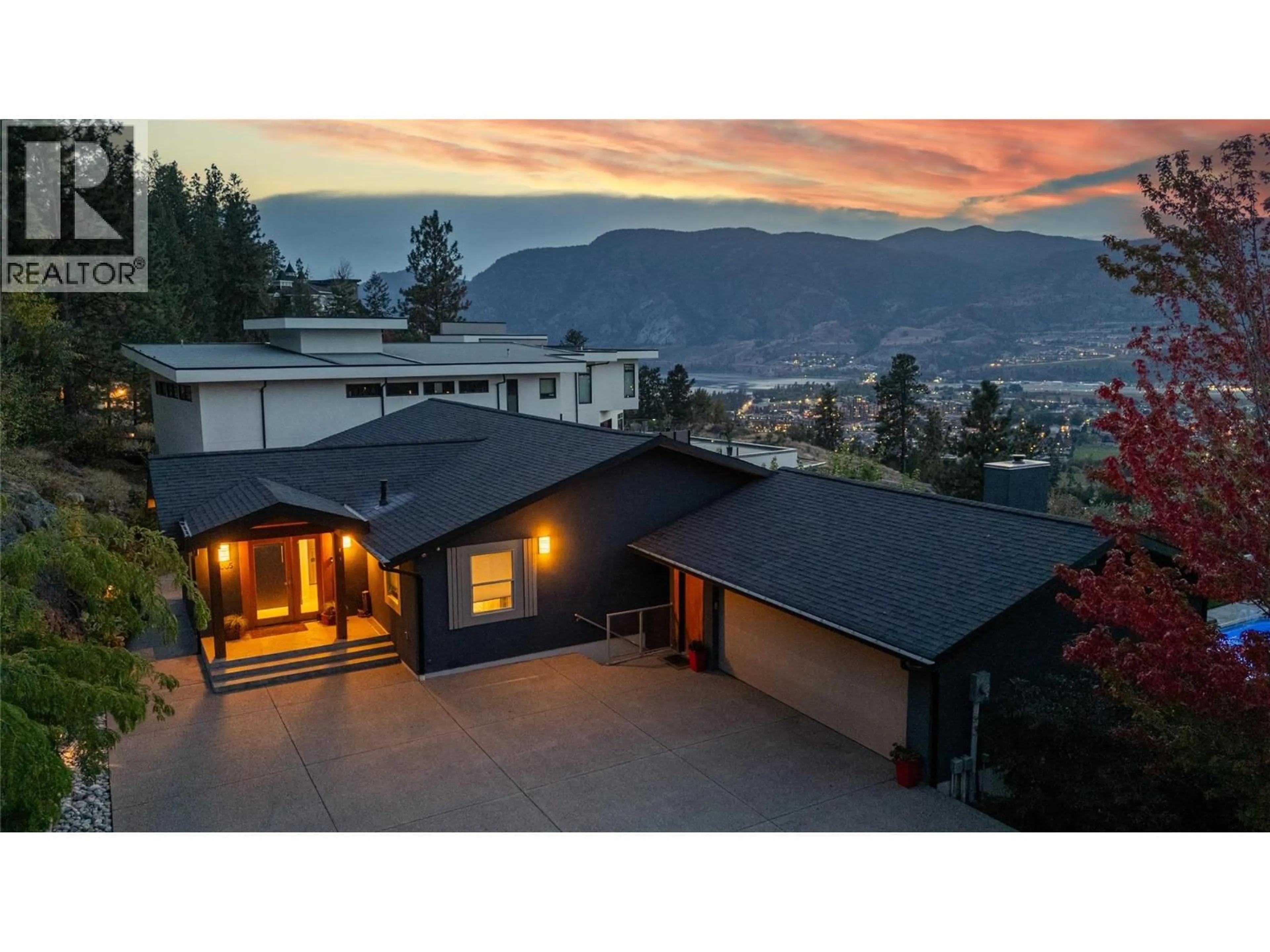 A pic from outside/outdoor area/front of a property/back of a property/a pic from drone, mountain view for 3005 JUNIPER DRIVE, Penticton British Columbia V2A7T1